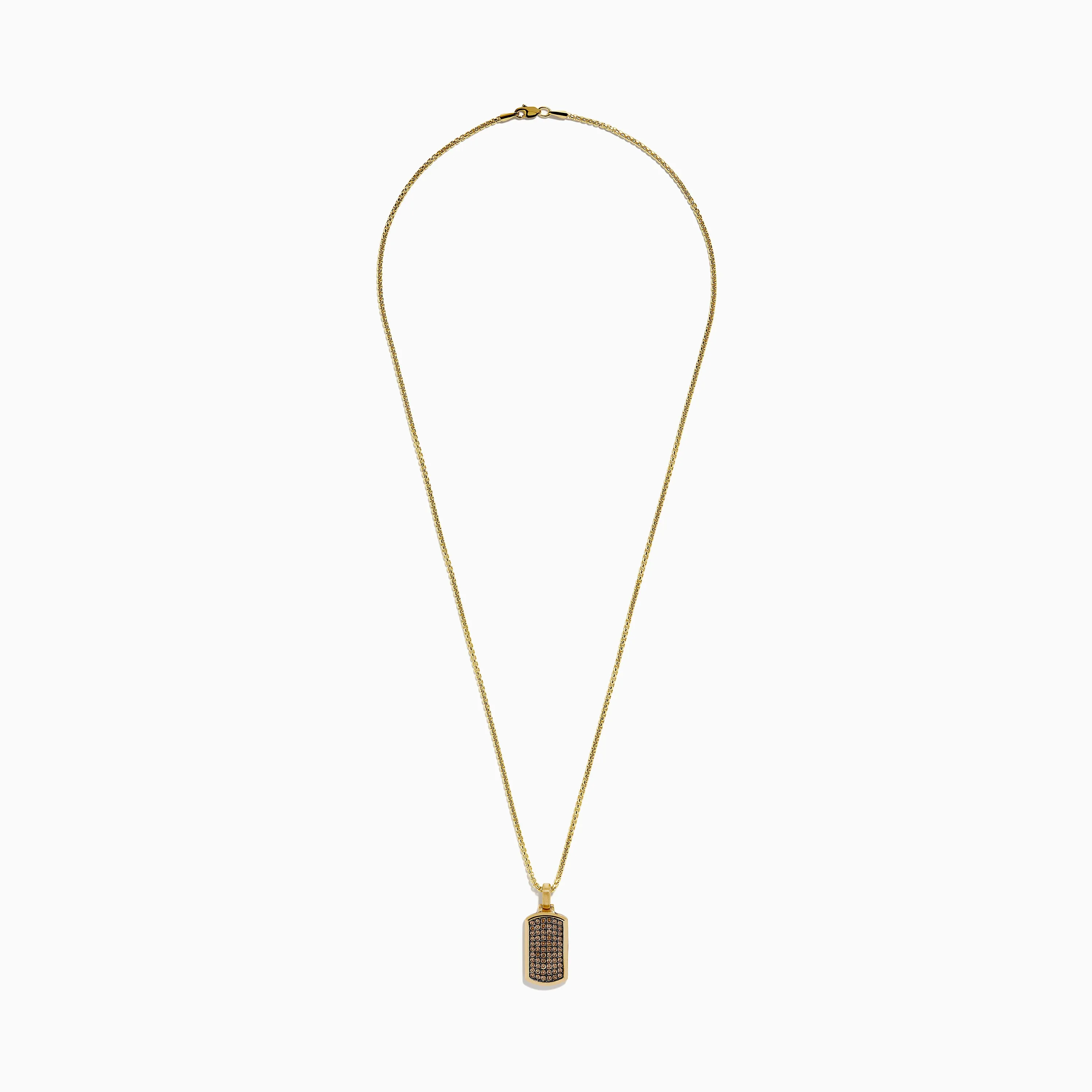 Men's 14K Yellow Gold Brown Diamond Dog Tag Pendant sold by Effy product image thumbnail 3