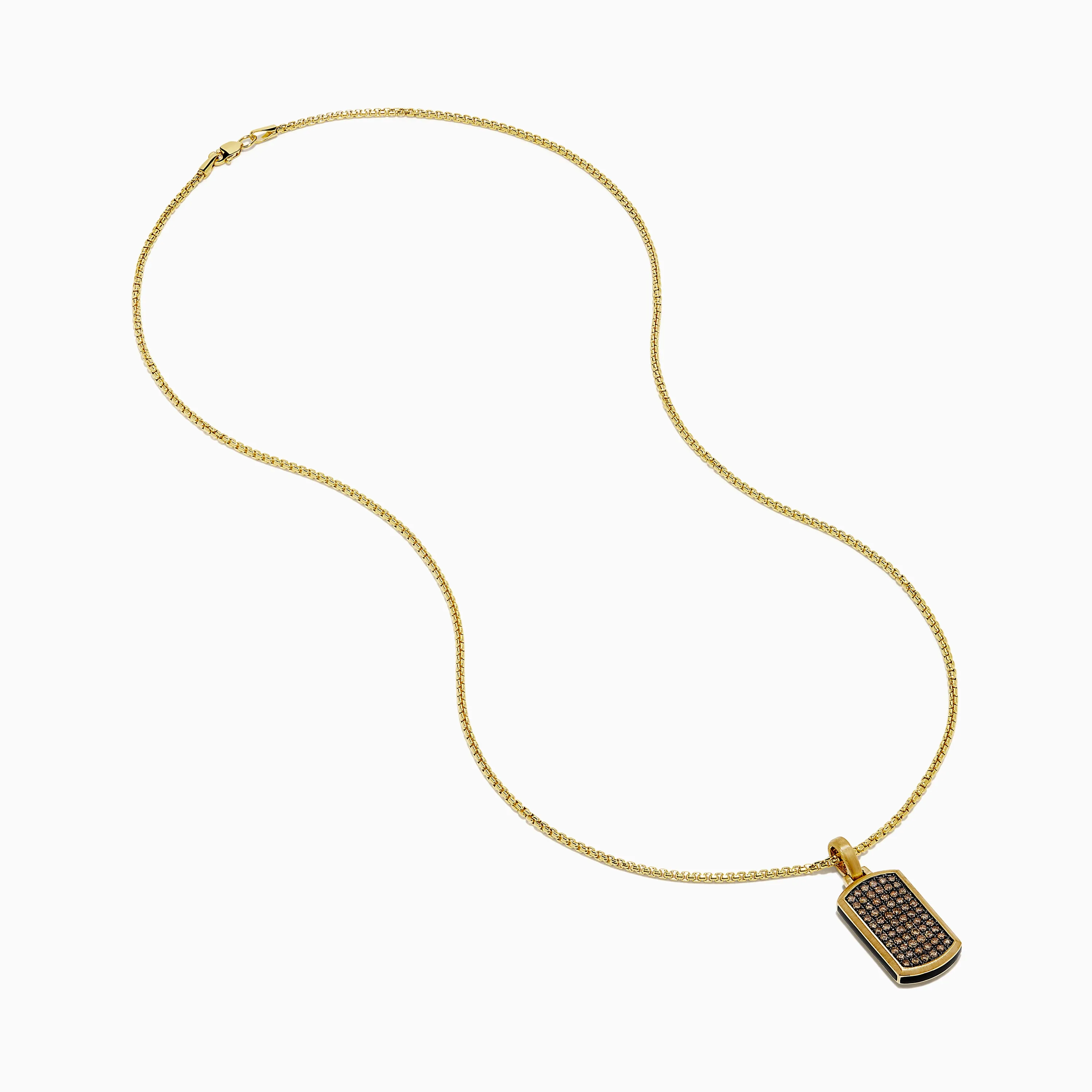 Men's 14K Yellow Gold Brown Diamond Dog Tag Pendant sold by Effy product image thumbnail 2