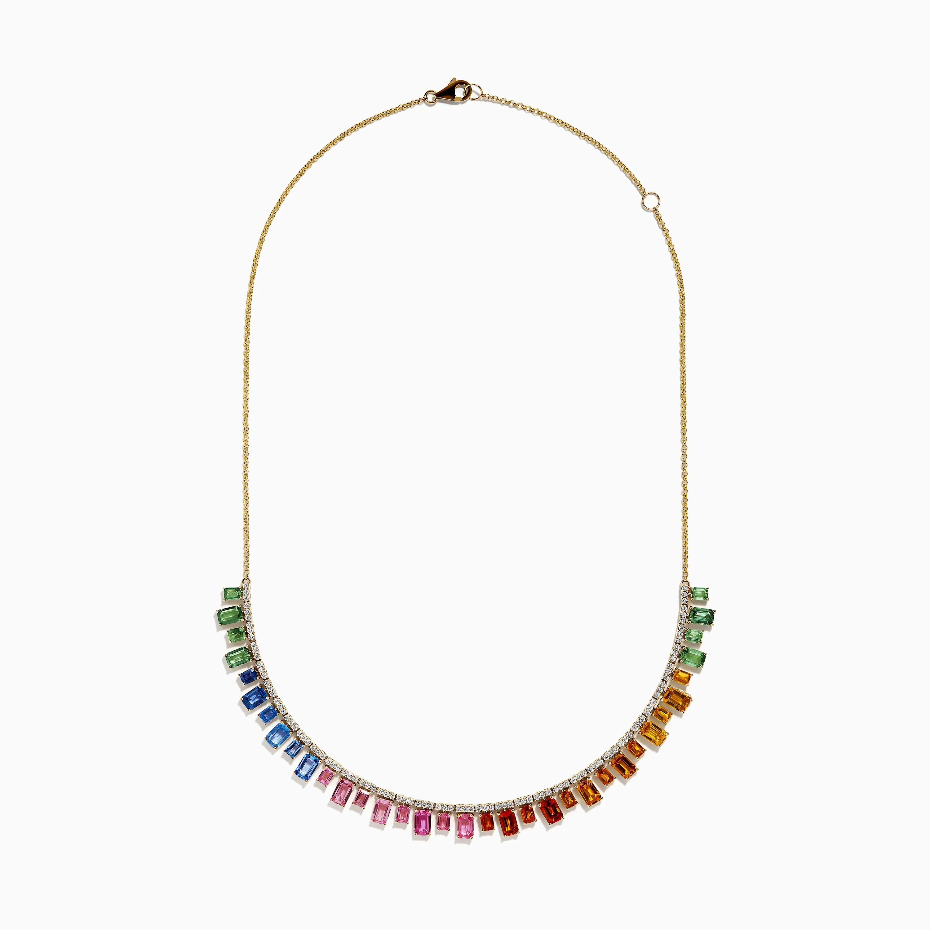 14K Yellow Gold Multi Sapphire and Diamond Collar Necklace sold by Effy product image thumbnail 3
