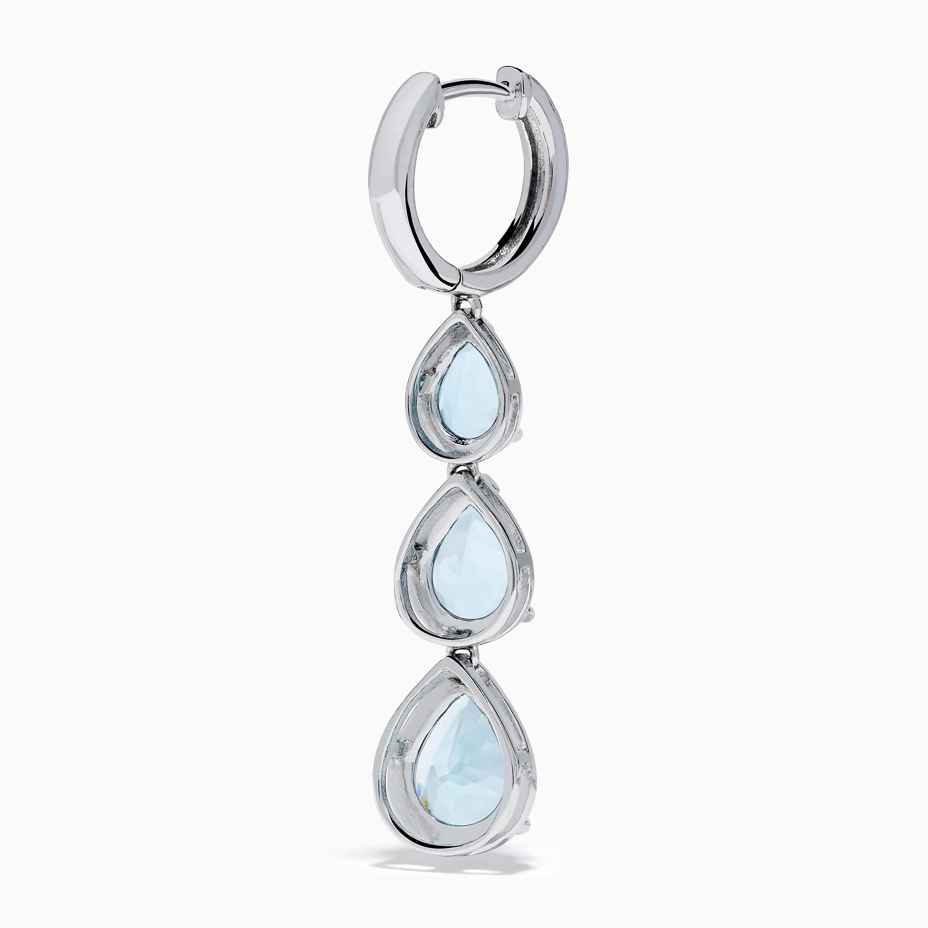 14K White Gold Aquamarine and Diamond Pear Shaped Linear Drop Earrings sold by Effy product image thumbnail 4