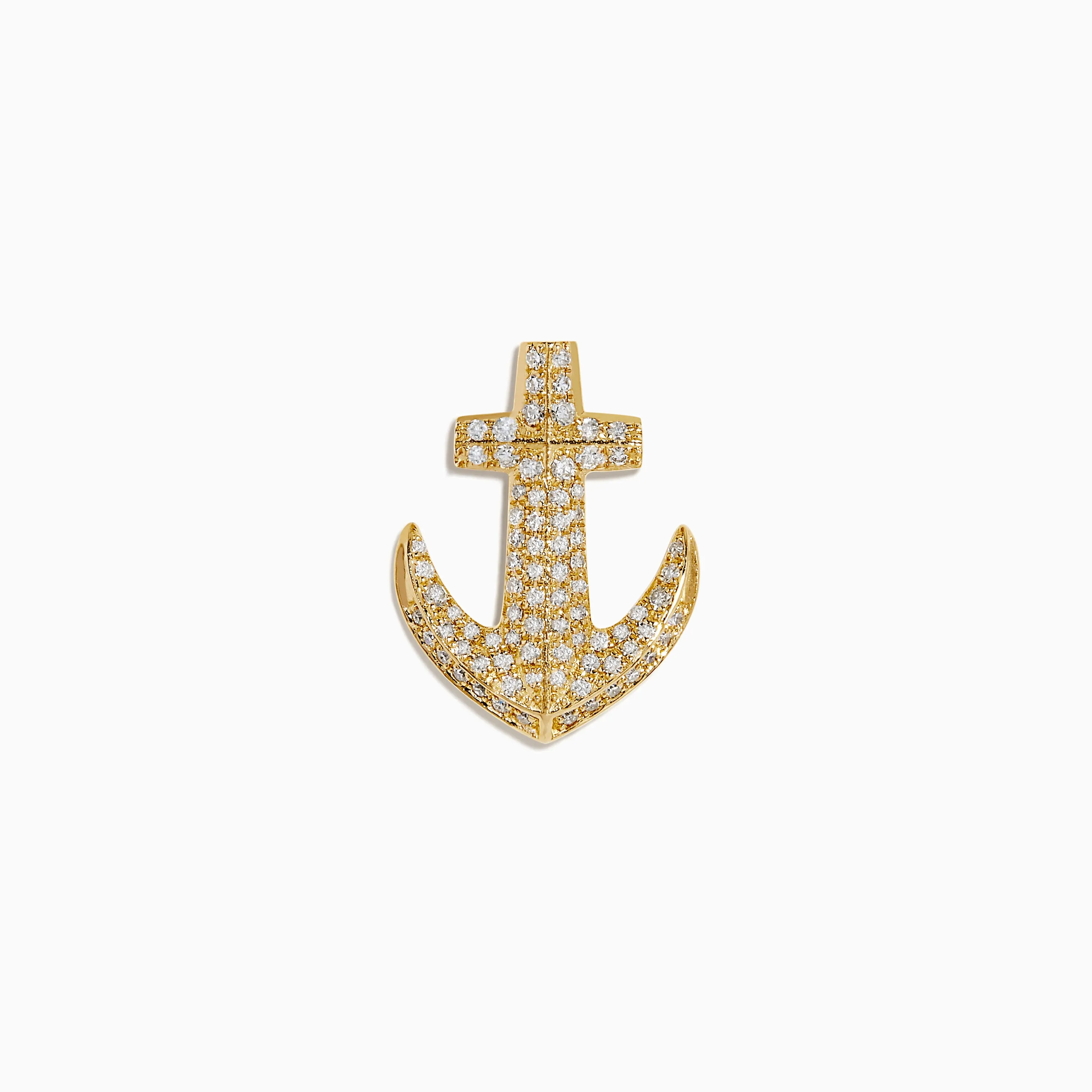 14K Yellow Gold Diamond Anchor Lapel Pin sold by Effy