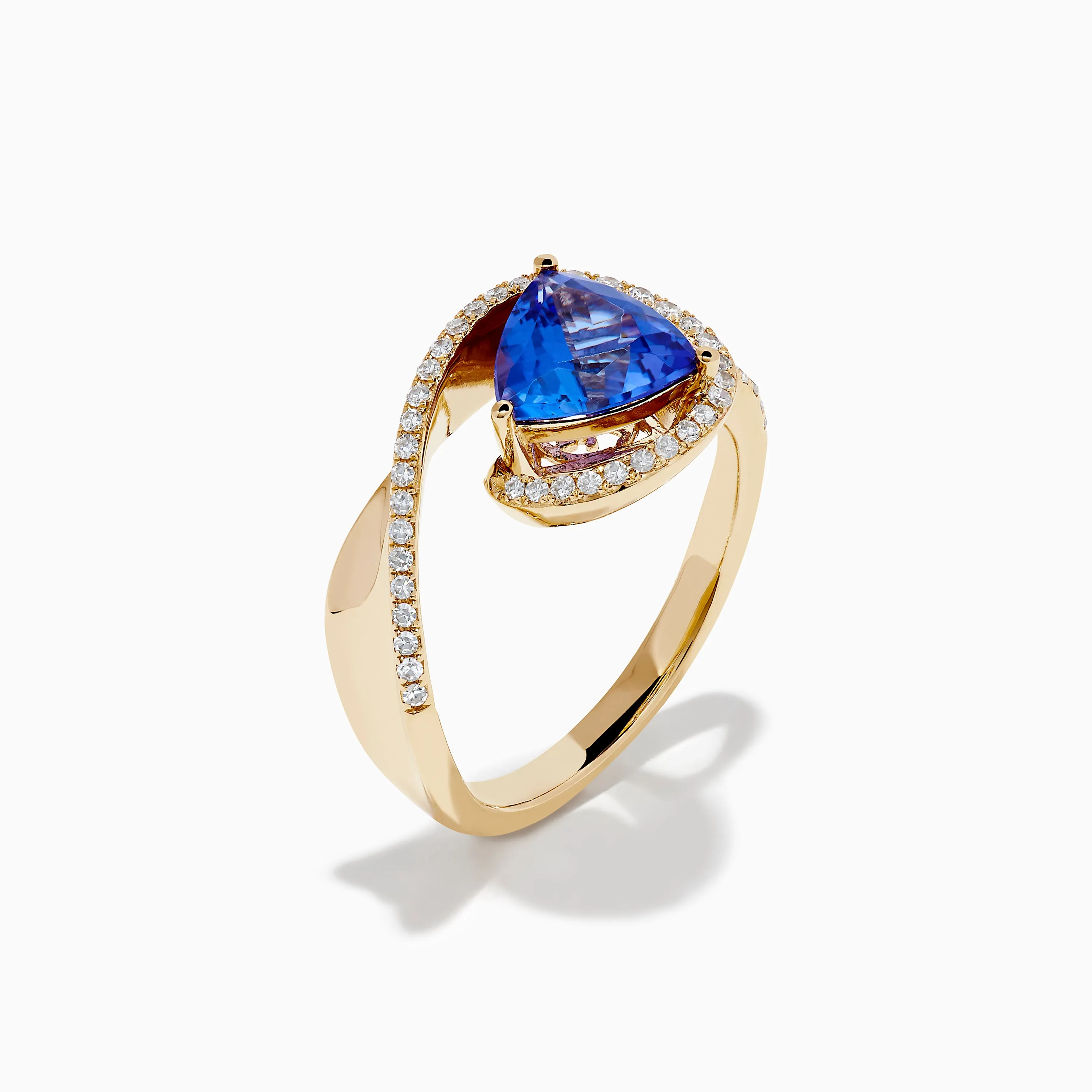 14K Yellow Gold Trillion Tanzanite and Diamond Swirl Ring sold by Effy product image thumbnail 4
