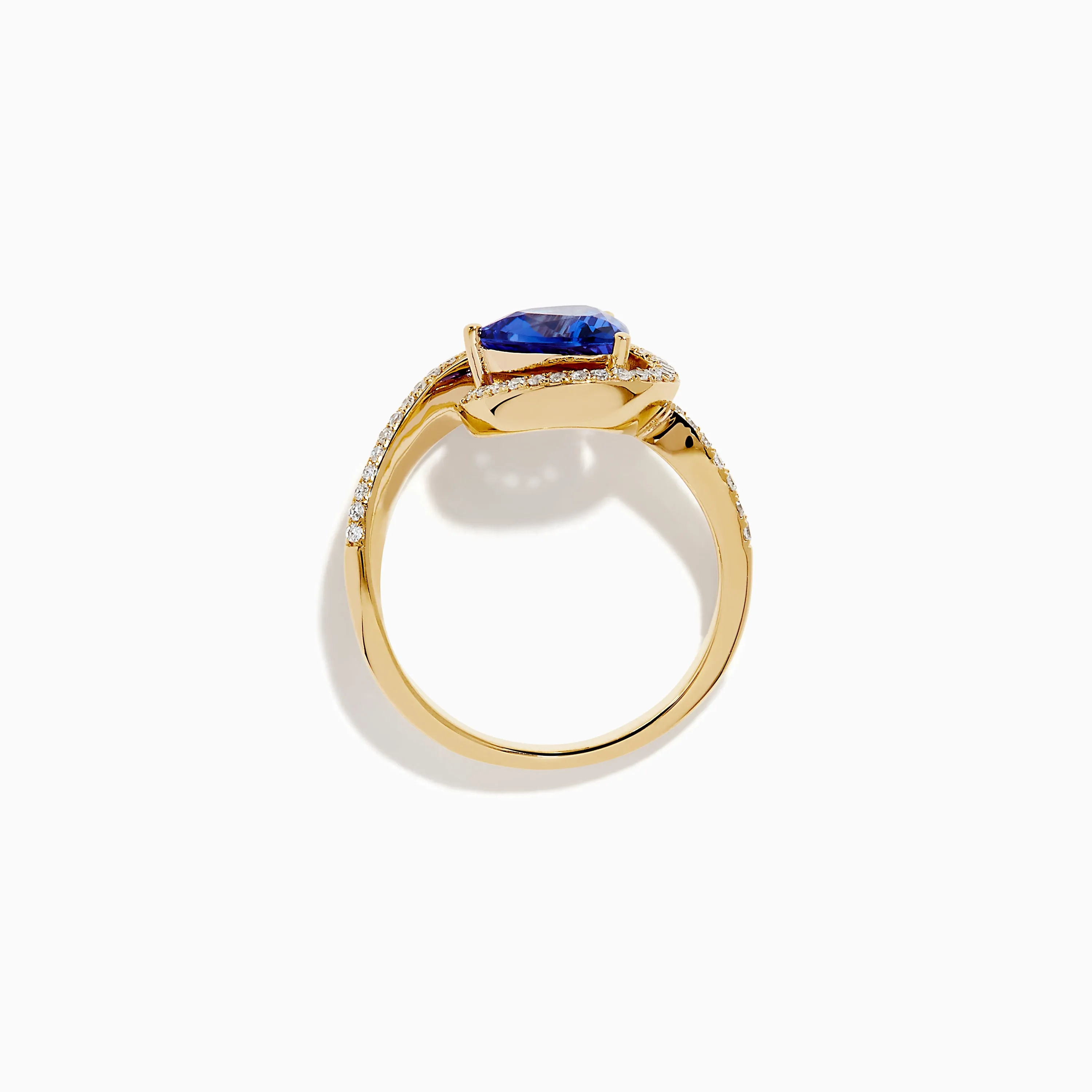 14K Yellow Gold Trillion Tanzanite and Diamond Swirl Ring sold by Effy product image thumbnail 3
