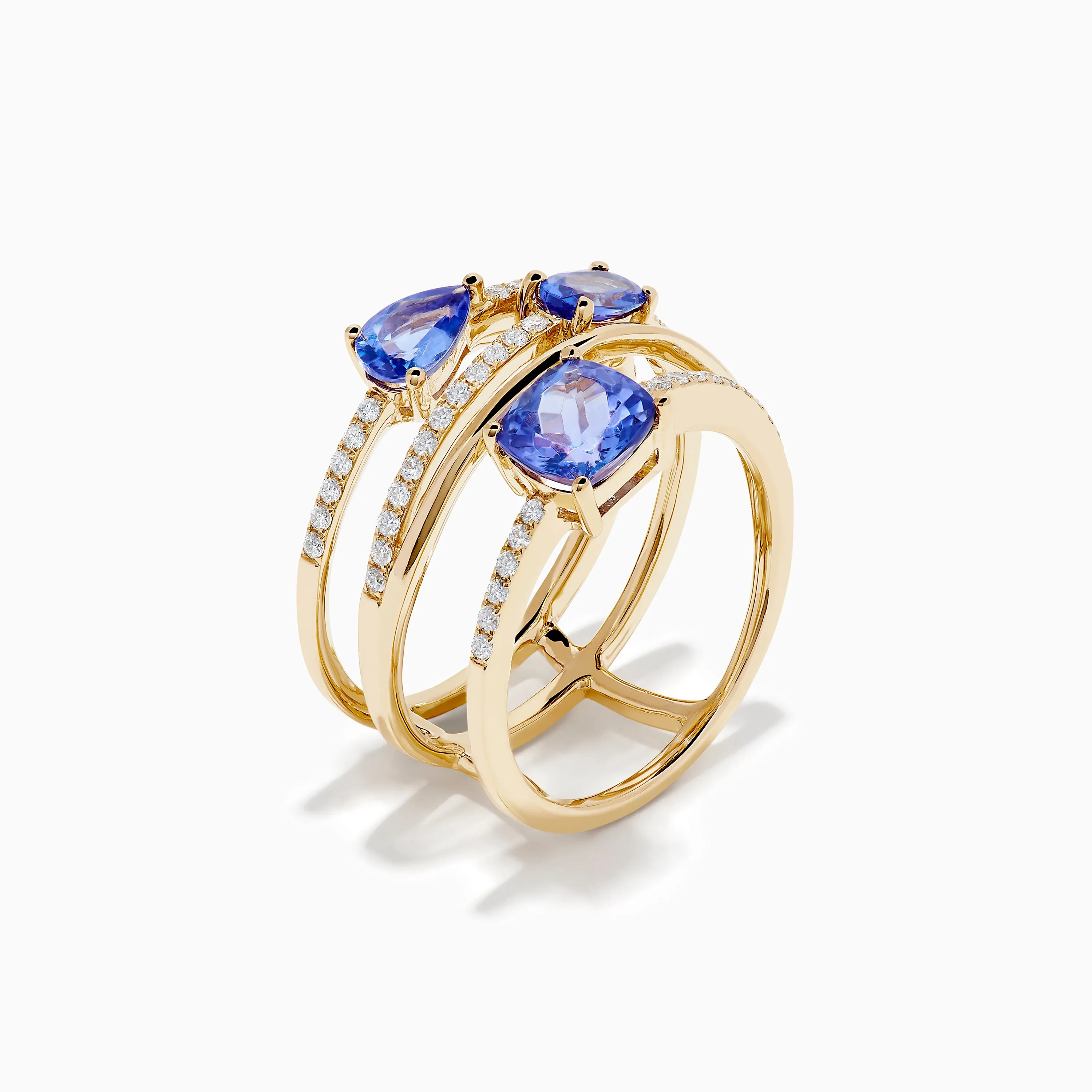 14K Yellow Gold Tanzanite and Diamond Multi-Row Statement Ring sold by Effy product image thumbnail 4