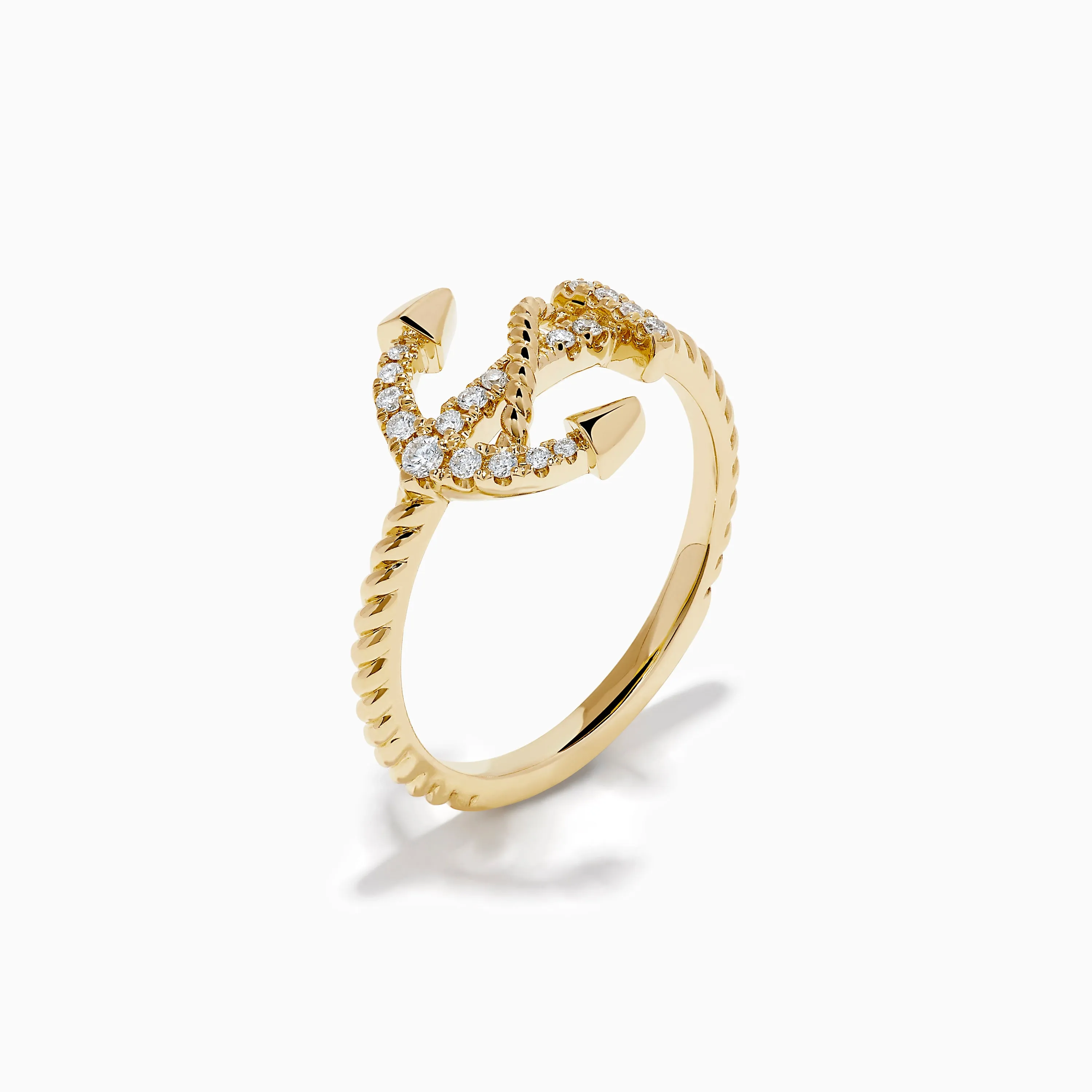 14K Yellow Gold Diamond East West Anchor Ring sold by Effy product image thumbnail 4