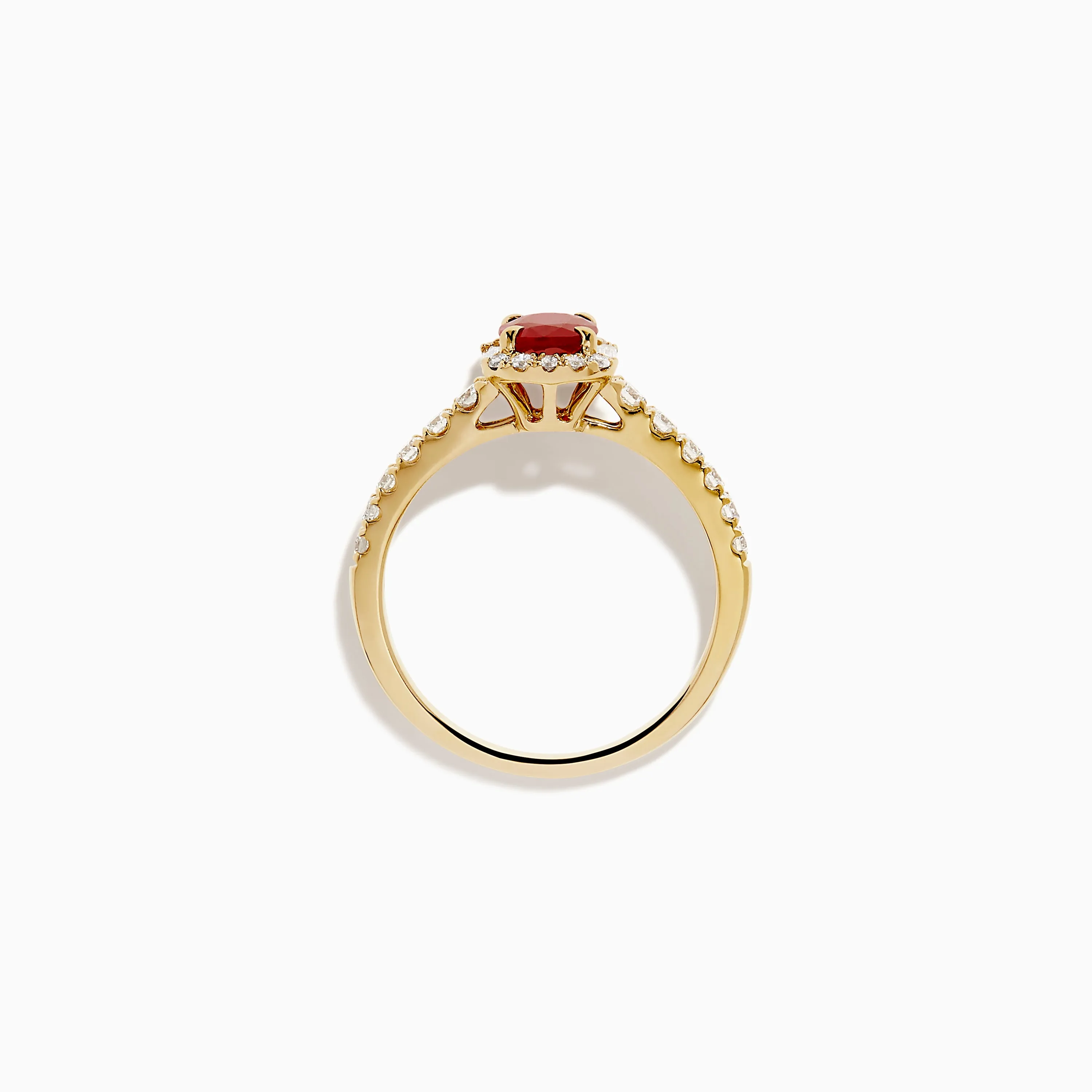14K Yellow Gold Oval Ruby and Diamond Halo Ring sold by Effy product image thumbnail 3
