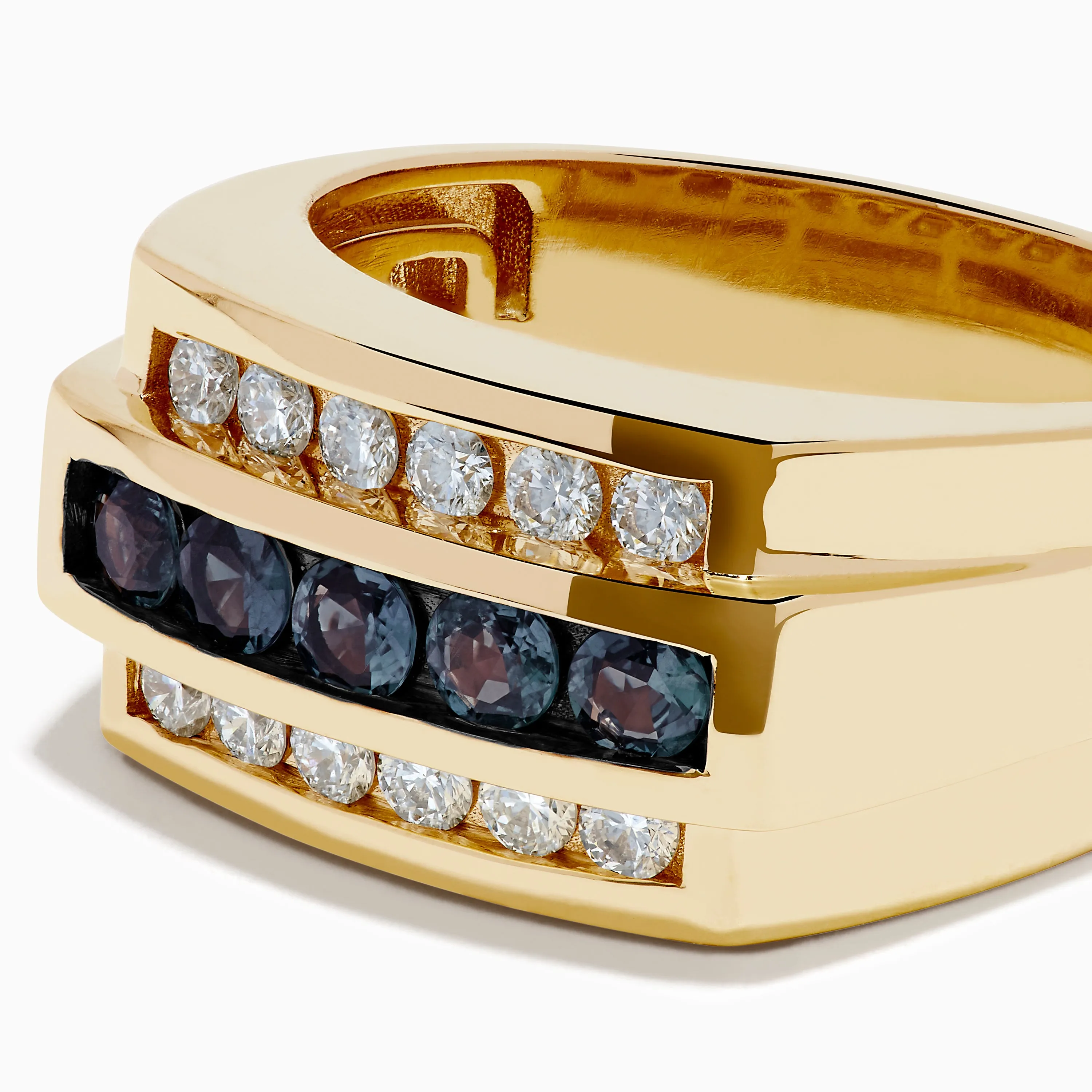 Effy Hematian Men's 14K Yellow Gold Alexandrite and Diamond Ring sold by Effy product image thumbnail 2
