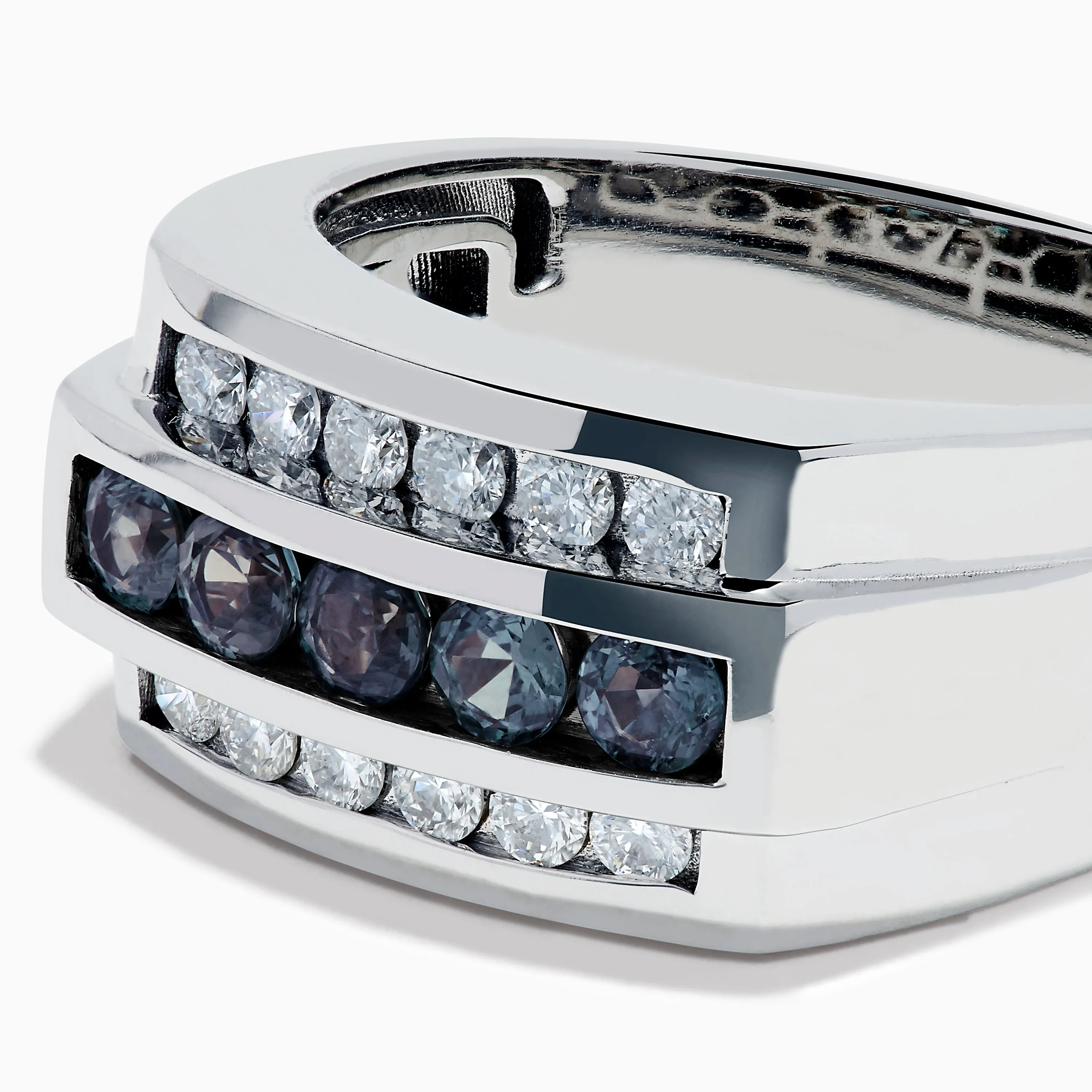 Effy Hematian Men's 14K White Gold Alexandrite and Diamond Ring sold by Effy product image thumbnail 2