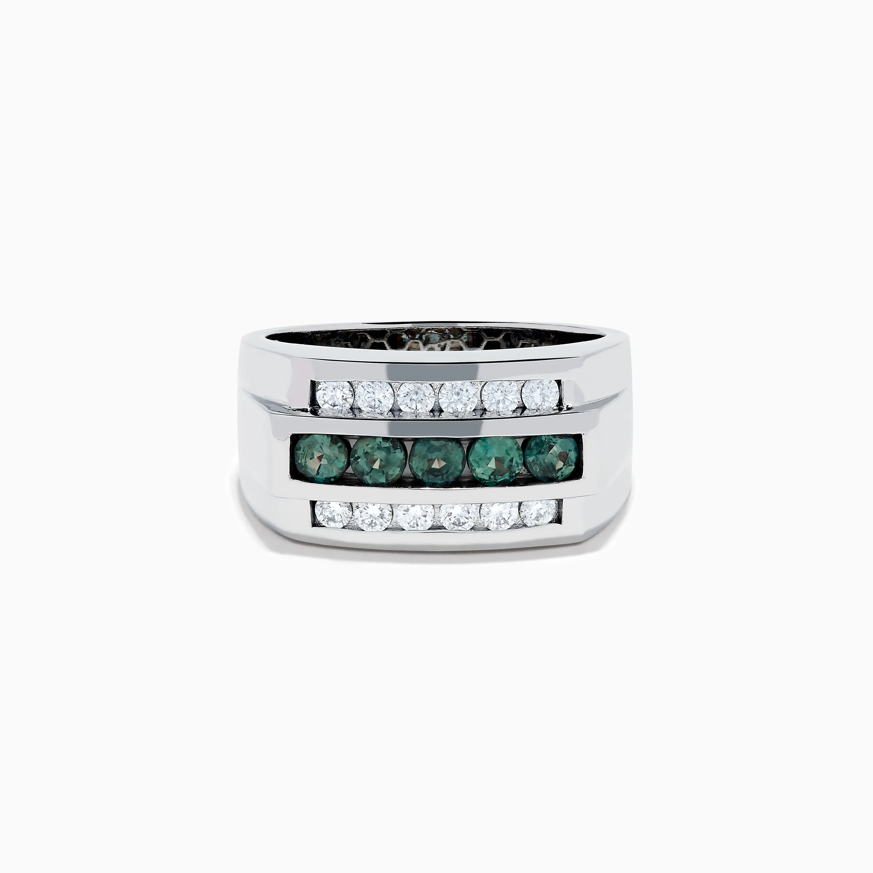 Effy Hematian Men's 14K White Gold Alexandrite and Diamond Ring sold by Effy