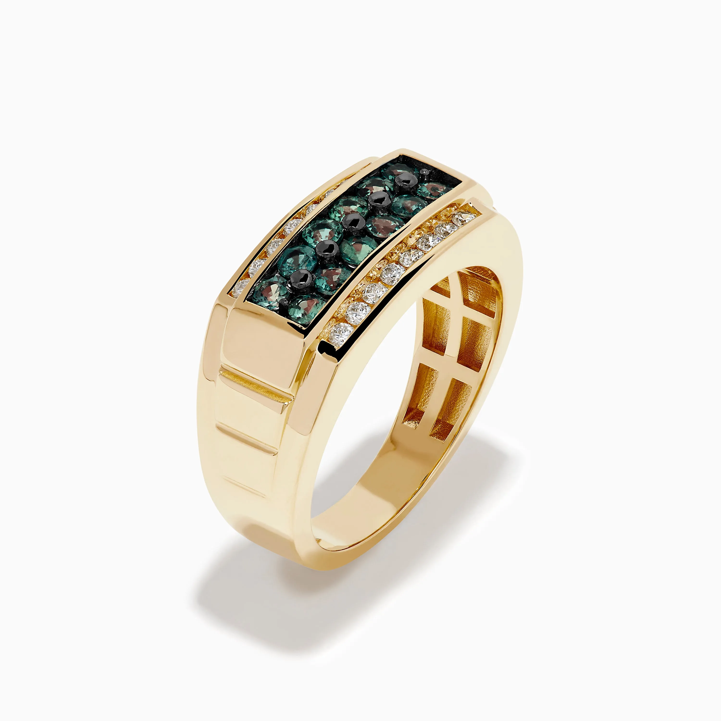Effy Hematian Men's 14K Yellow Gold Alexandrite and Diamond Channel-Set Ring sold by Effy product image thumbnail 4