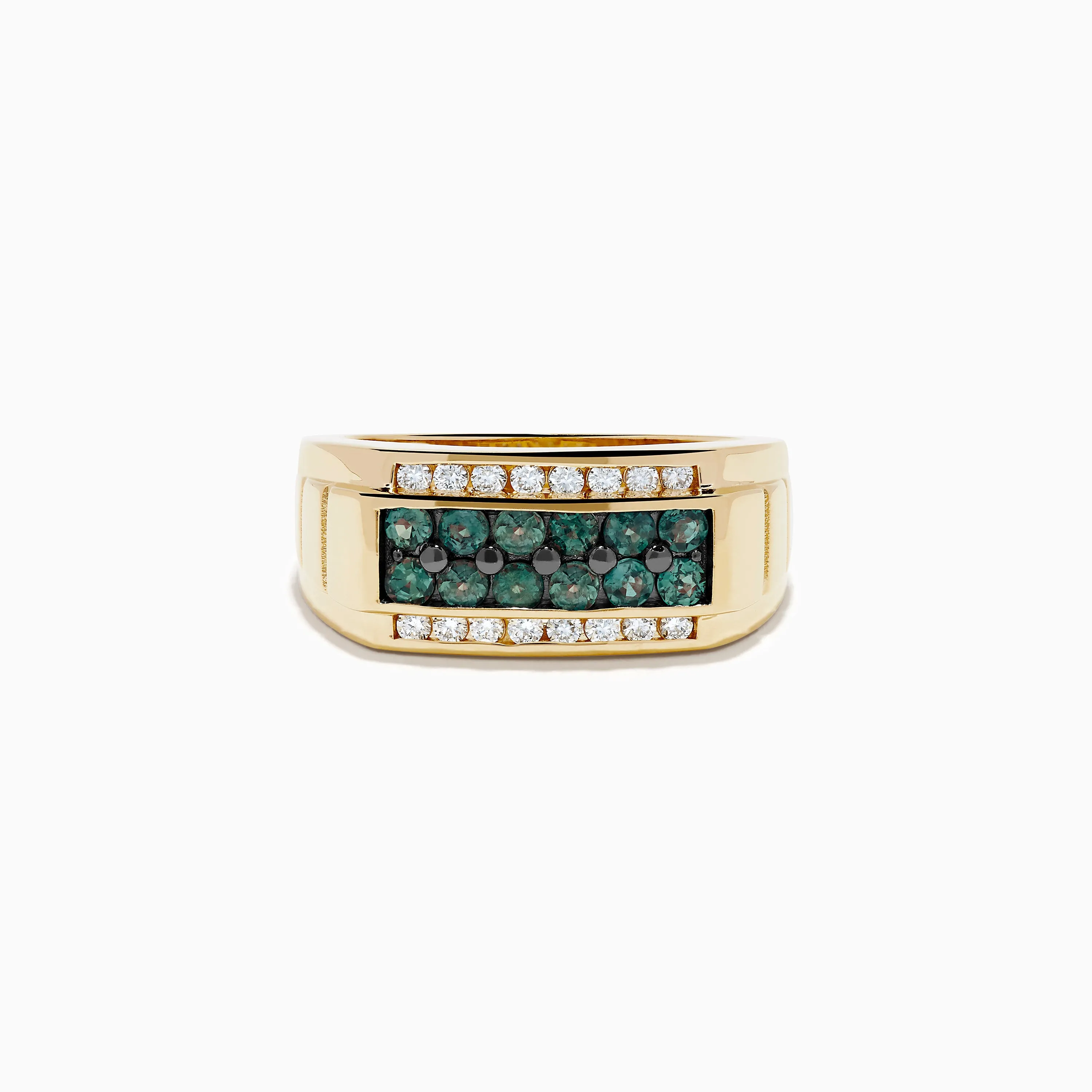 Effy Hematian Men's 14K Yellow Gold Alexandrite and Diamond Channel-Set Ring sold by Effy