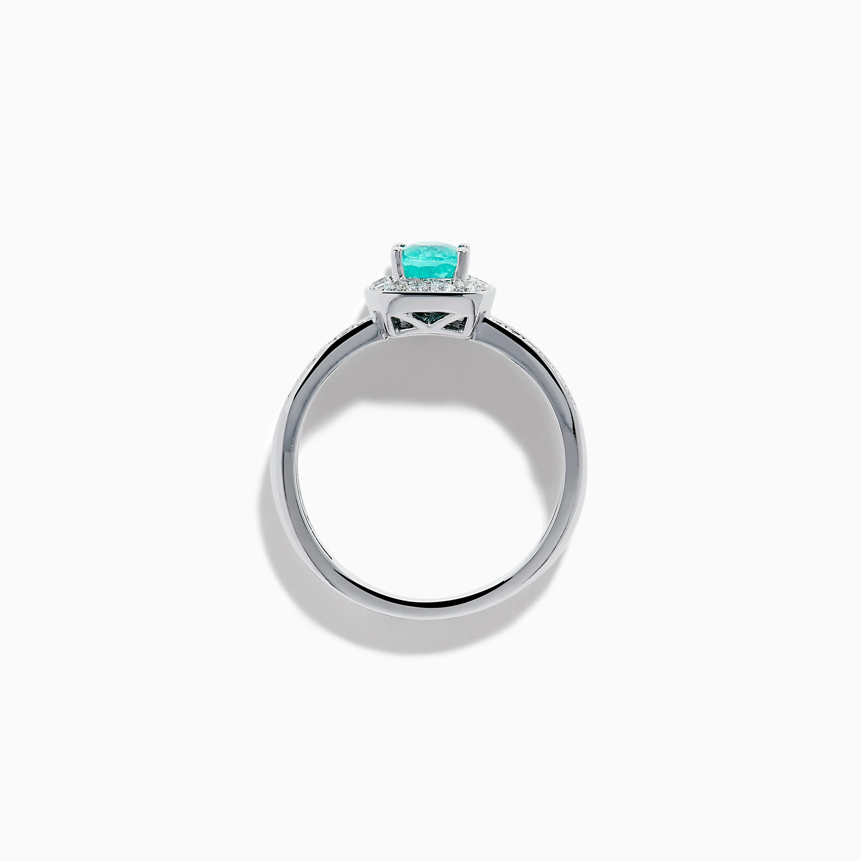 18K White Gold Paraiba and Diamond Halo Ring sold by Effy product image thumbnail 3