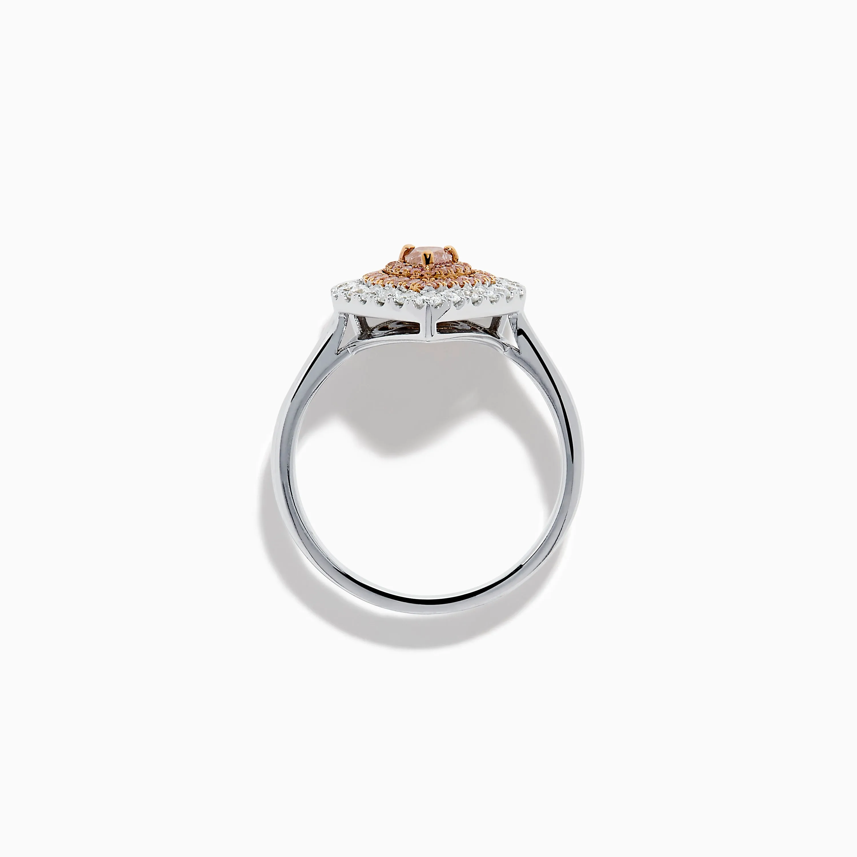 18K Two Tone Pear Shape Pink and White Diamond Halo Ring sold by Effy product image thumbnail 3