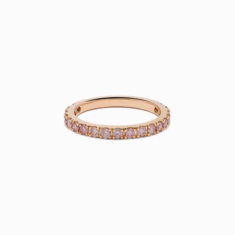 18K Rose Gold Pink Diamond Pavé Band Ring made by Effy