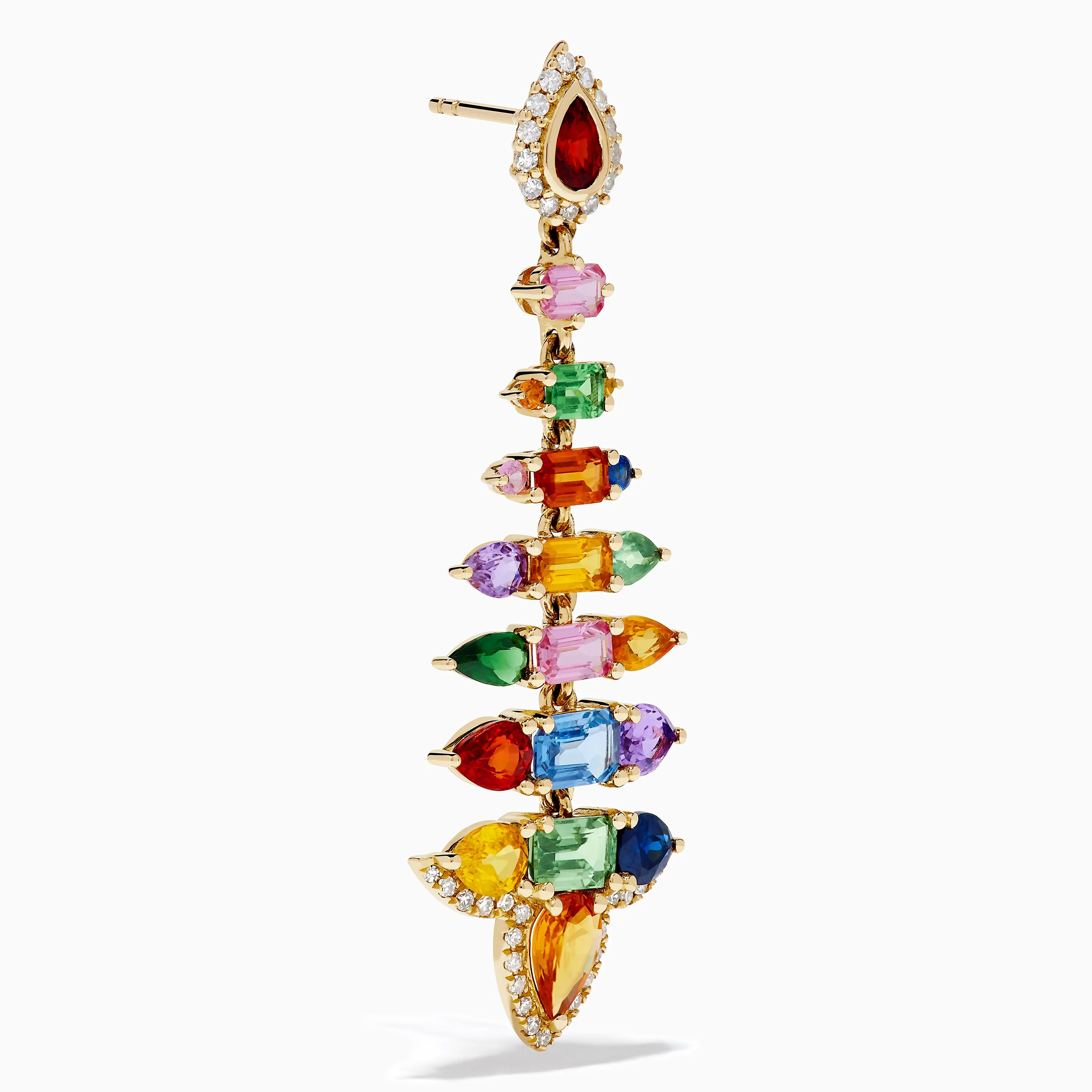 Watercolors 14K Yellow Gold Multi Sapphire and Diamond Chandelier Earrings sold by Effy product image thumbnail 3