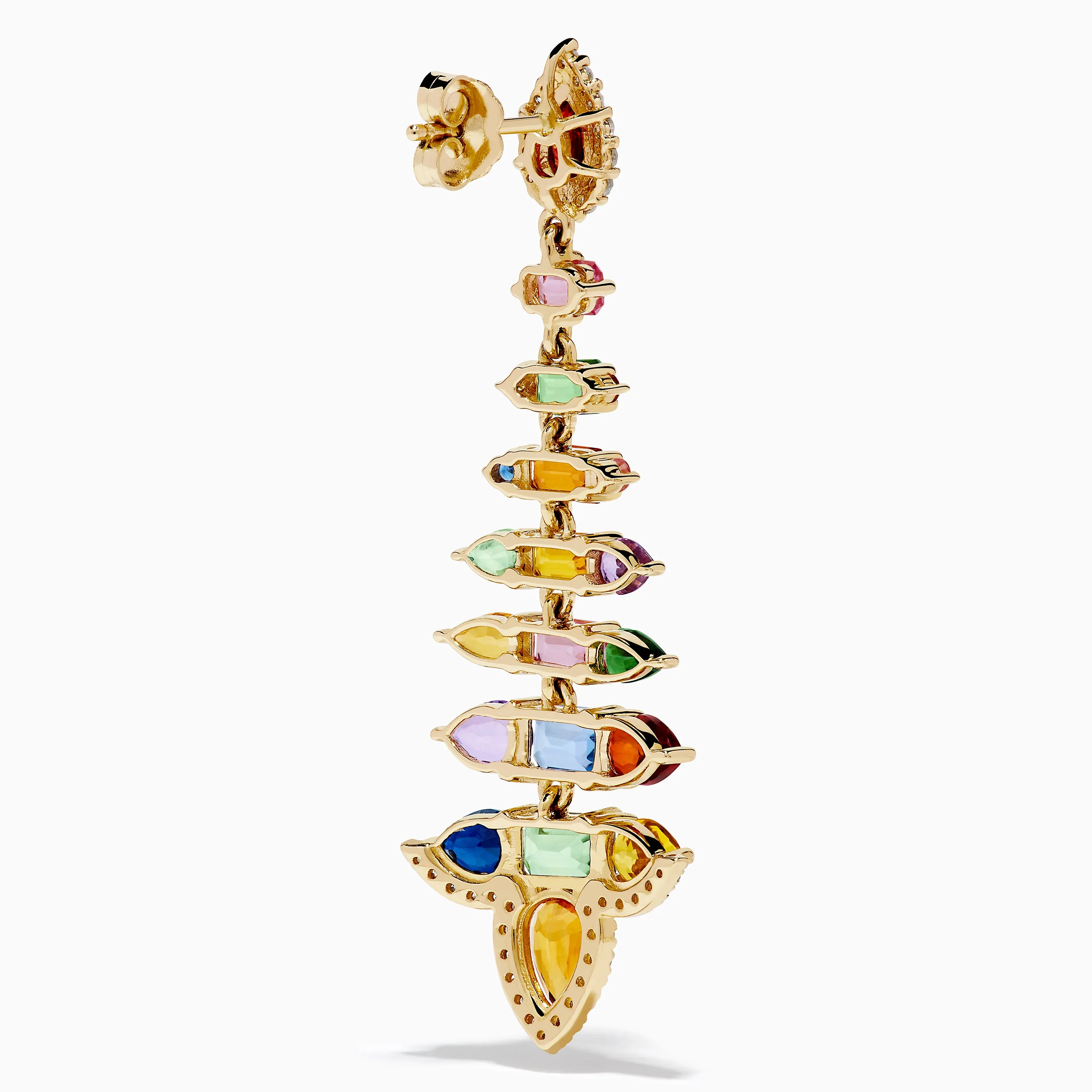 Watercolors 14K Yellow Gold Multi Sapphire and Diamond Chandelier Earrings sold by Effy product image thumbnail 4