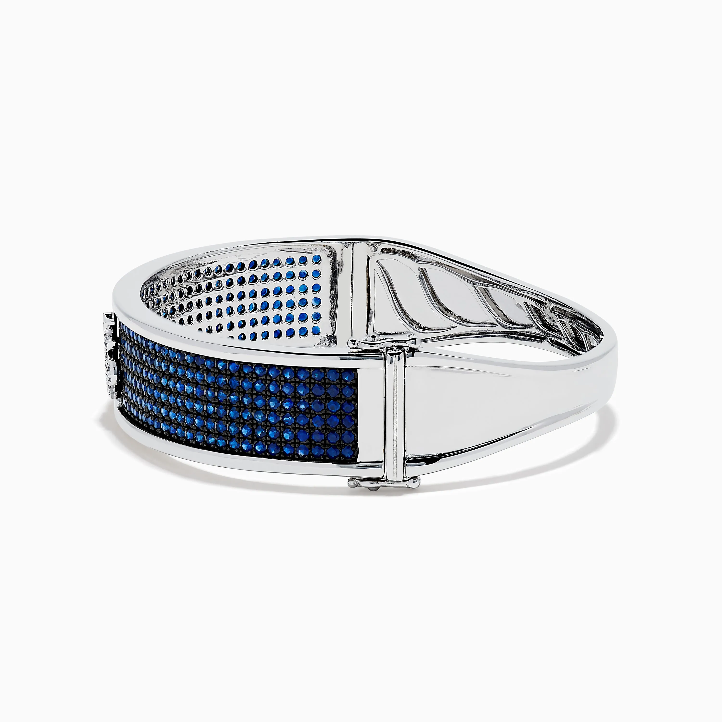 Sterling Silver Pavé Blue Sapphire and Diamond Anchor Bangle sold by Effy product image thumbnail 4