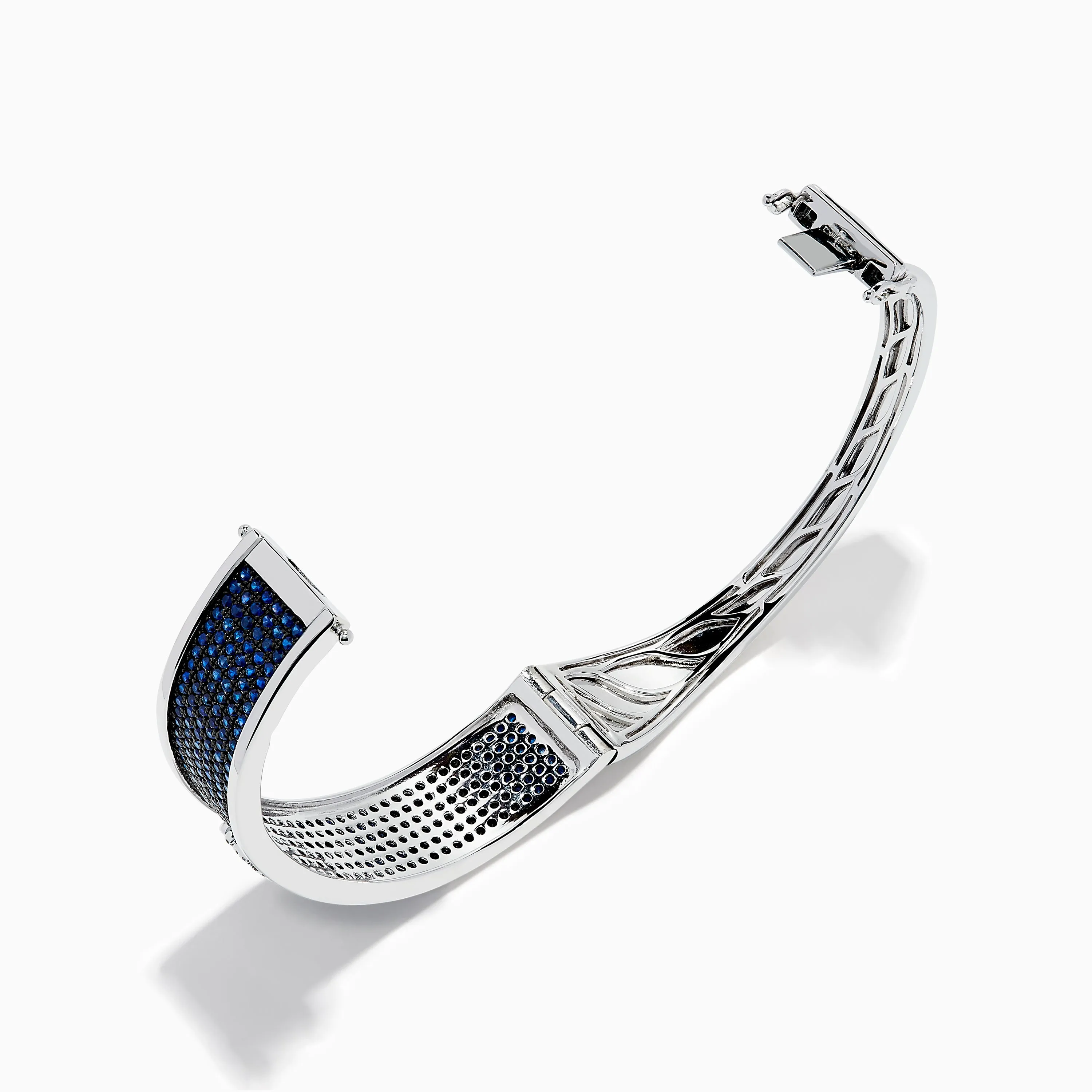 Sterling Silver Pavé Blue Sapphire and Diamond Anchor Bangle sold by Effy product image thumbnail 2
