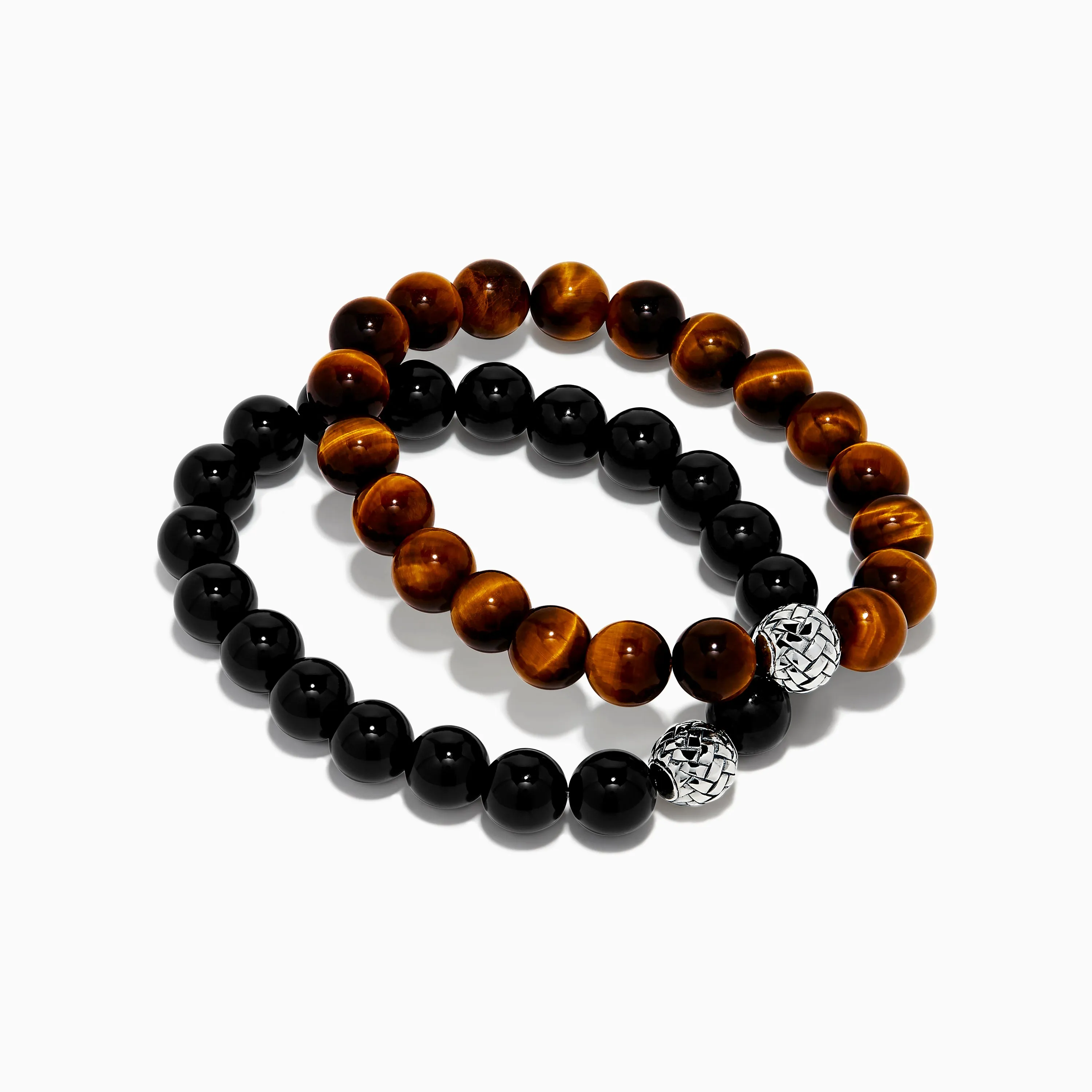 Tiger's Eye and Onyx Beaded 2-Piece Bracelet Set with Sterling Silver sold by Effy product image thumbnail 4
