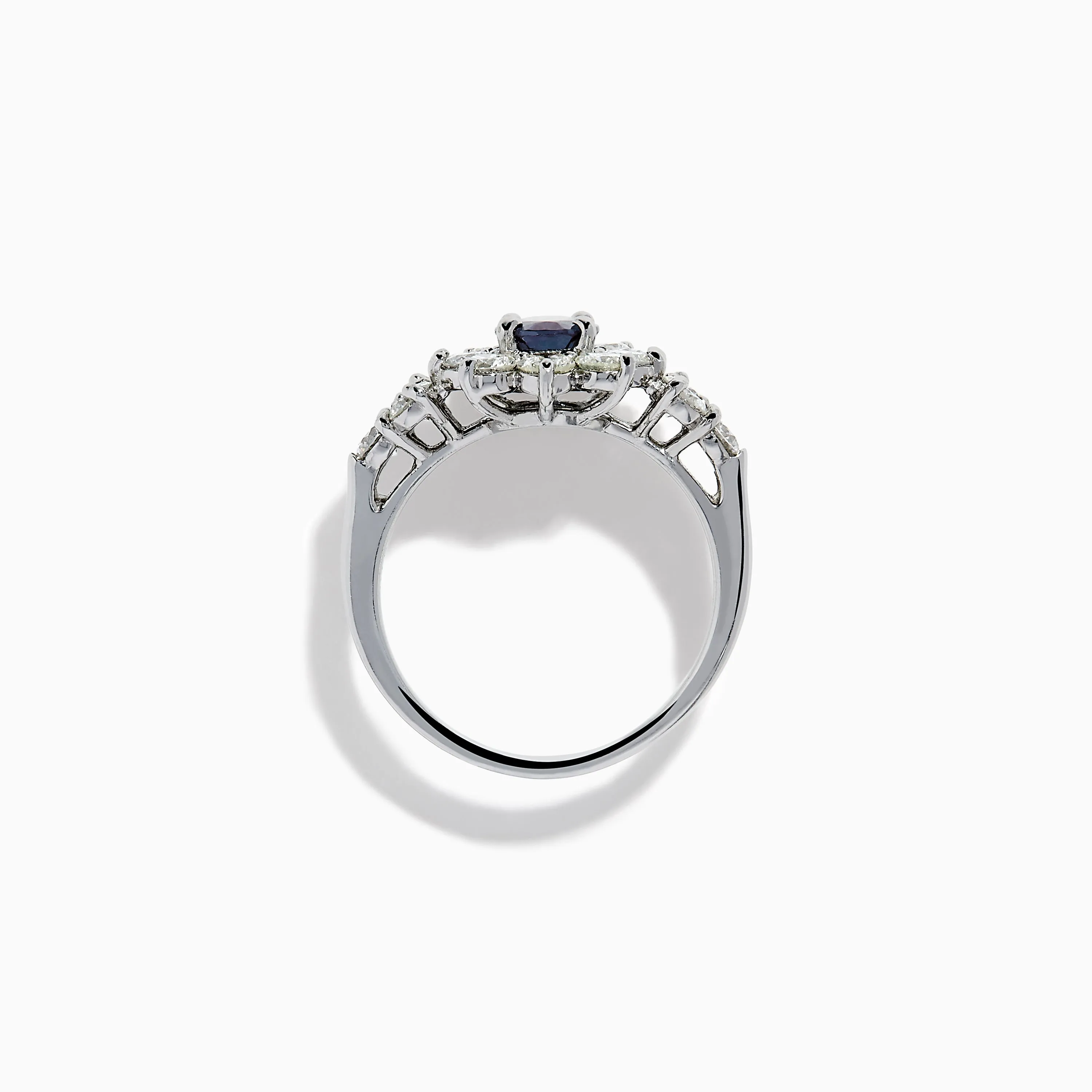 Platinum GIA Certified Alexandrite and Diamond Starburst Halo Ring sold by Effy product image thumbnail 3