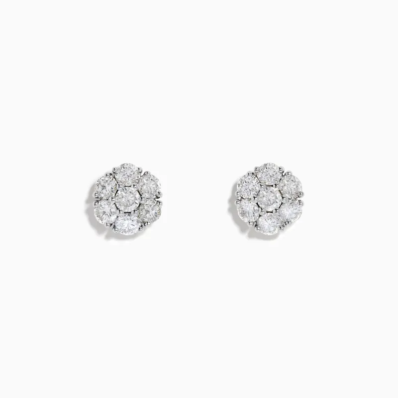 14K White Gold Diamond Bouquet Stud Earrings made by Effy