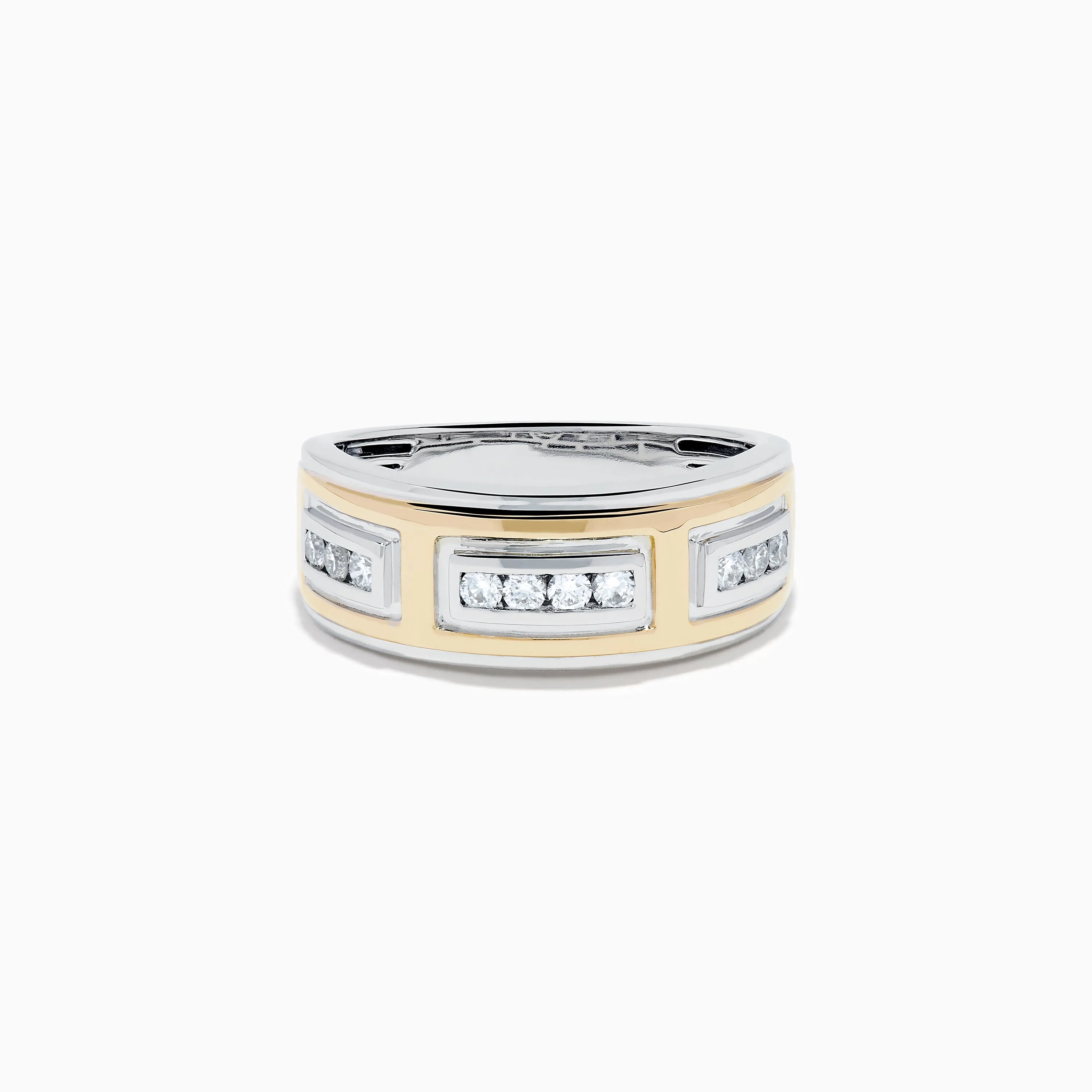 Men's 14K Two Tone Gold Diamond Channel Set Ring sold by Effy