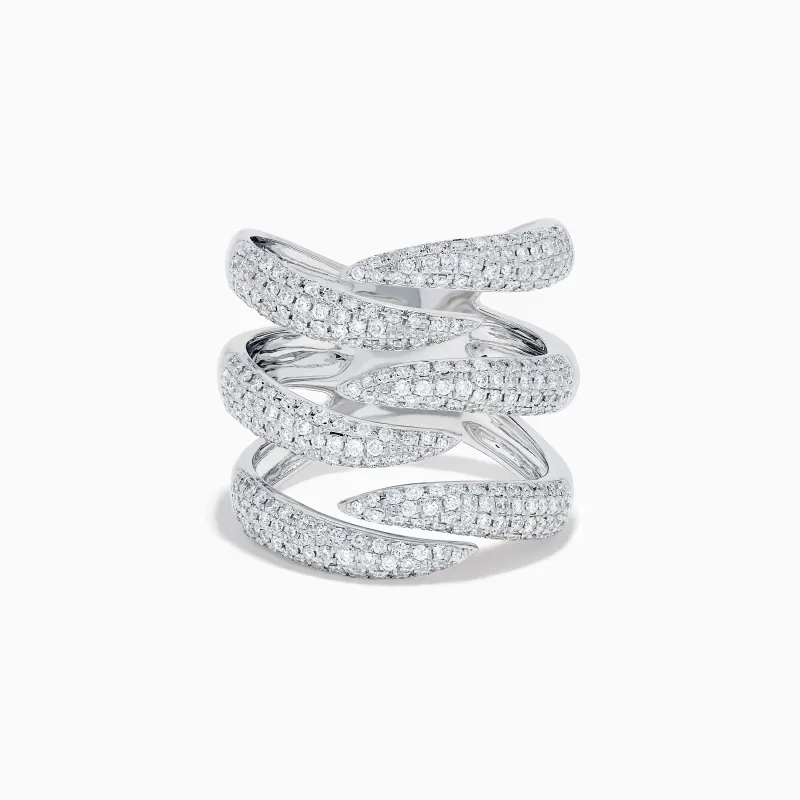 14K White Gold Diamond Wrap Ring made by Effy