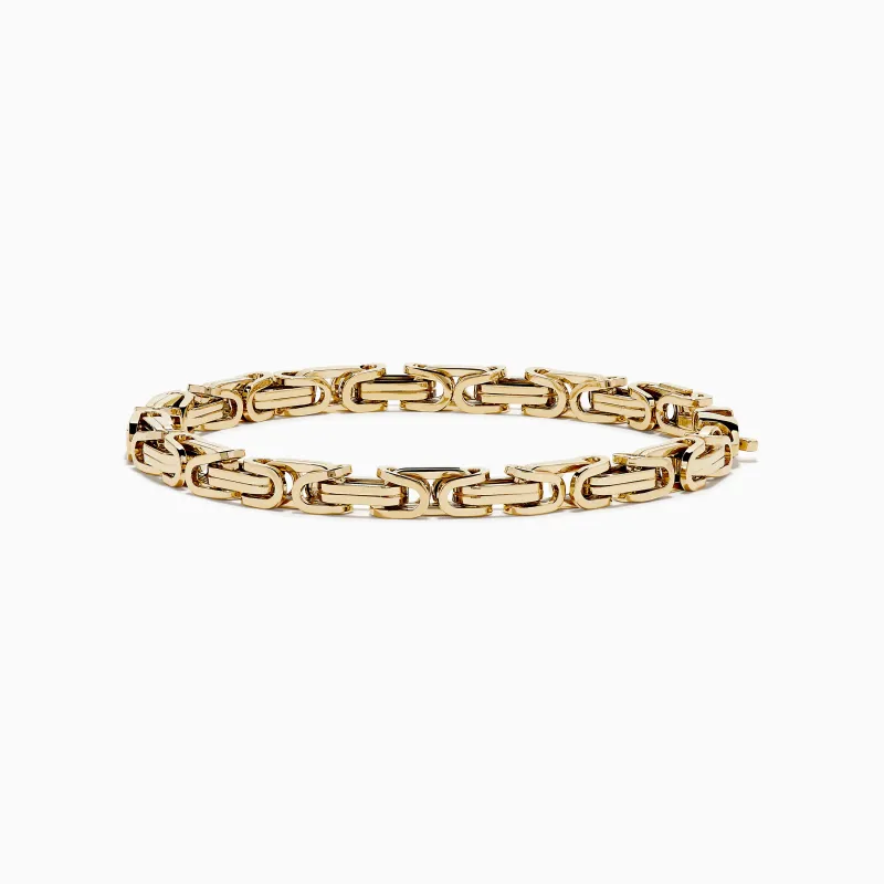 14K Yellow Gold Hollow Byzantine Link Bracelet made by Effy