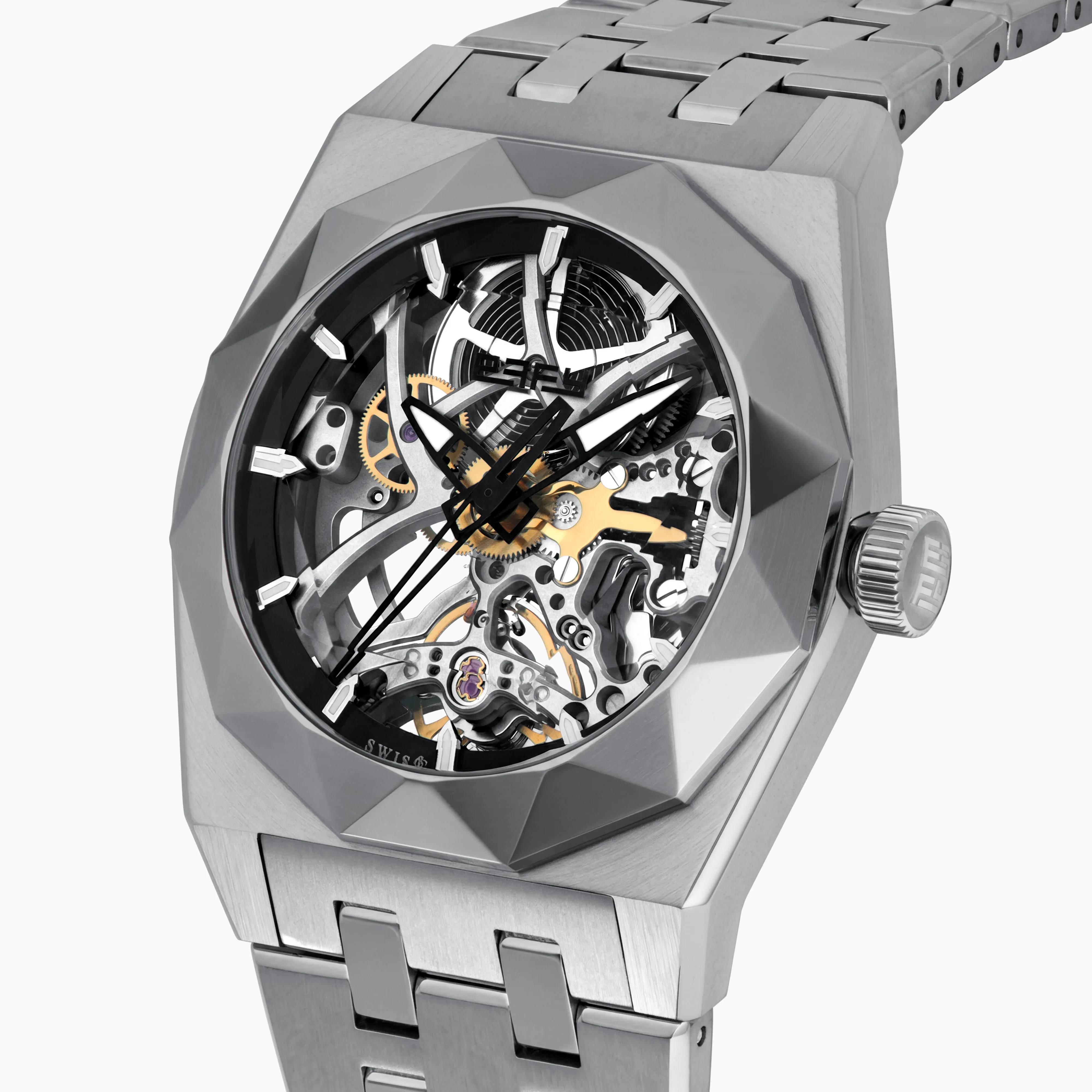 42MM Swiss Made Titanium Automatic Skeleton Watch sold by Effy product image thumbnail 3