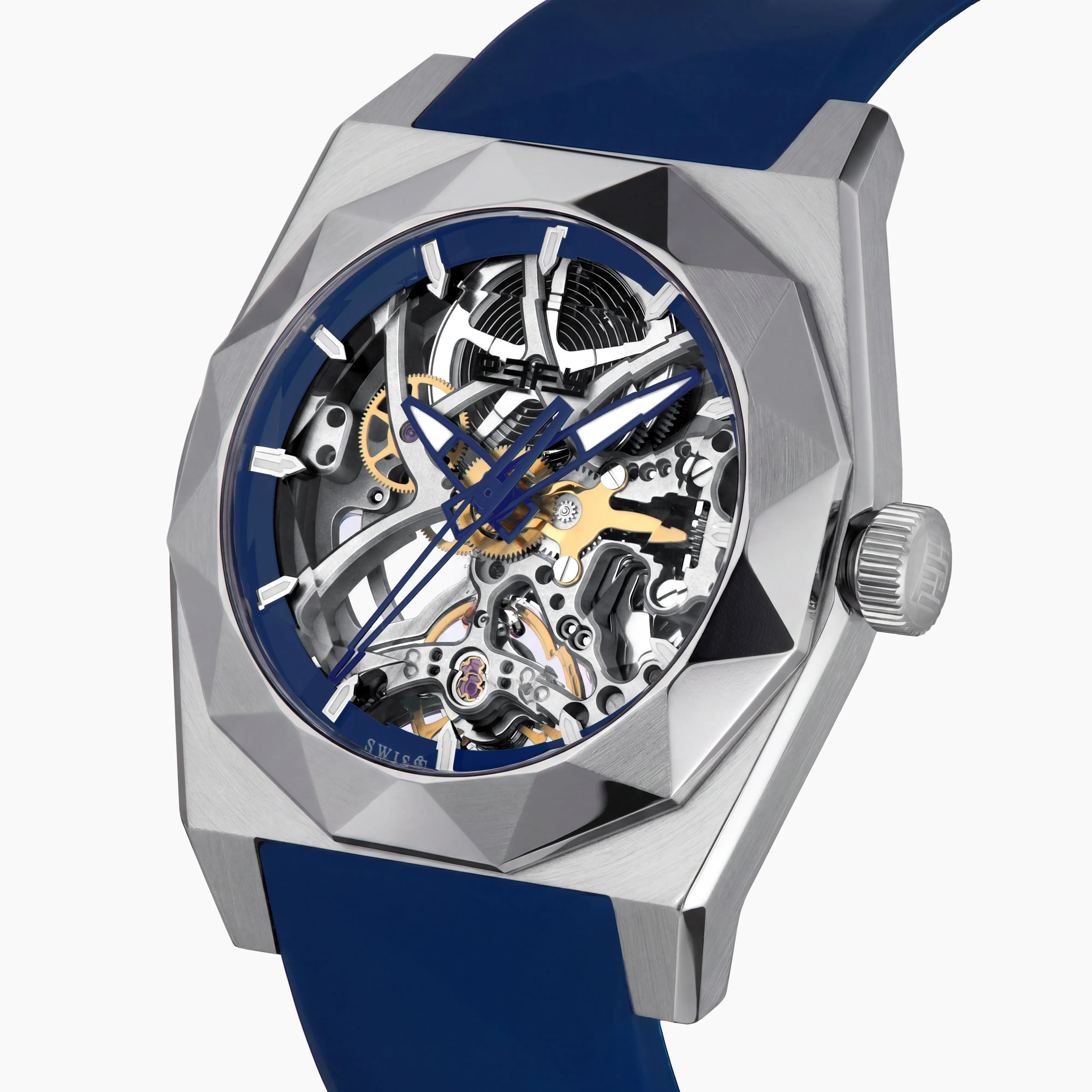 42MM Swiss Made Titanium and Silicone Automatic Skeleton Watch sold by Effy product image thumbnail 3