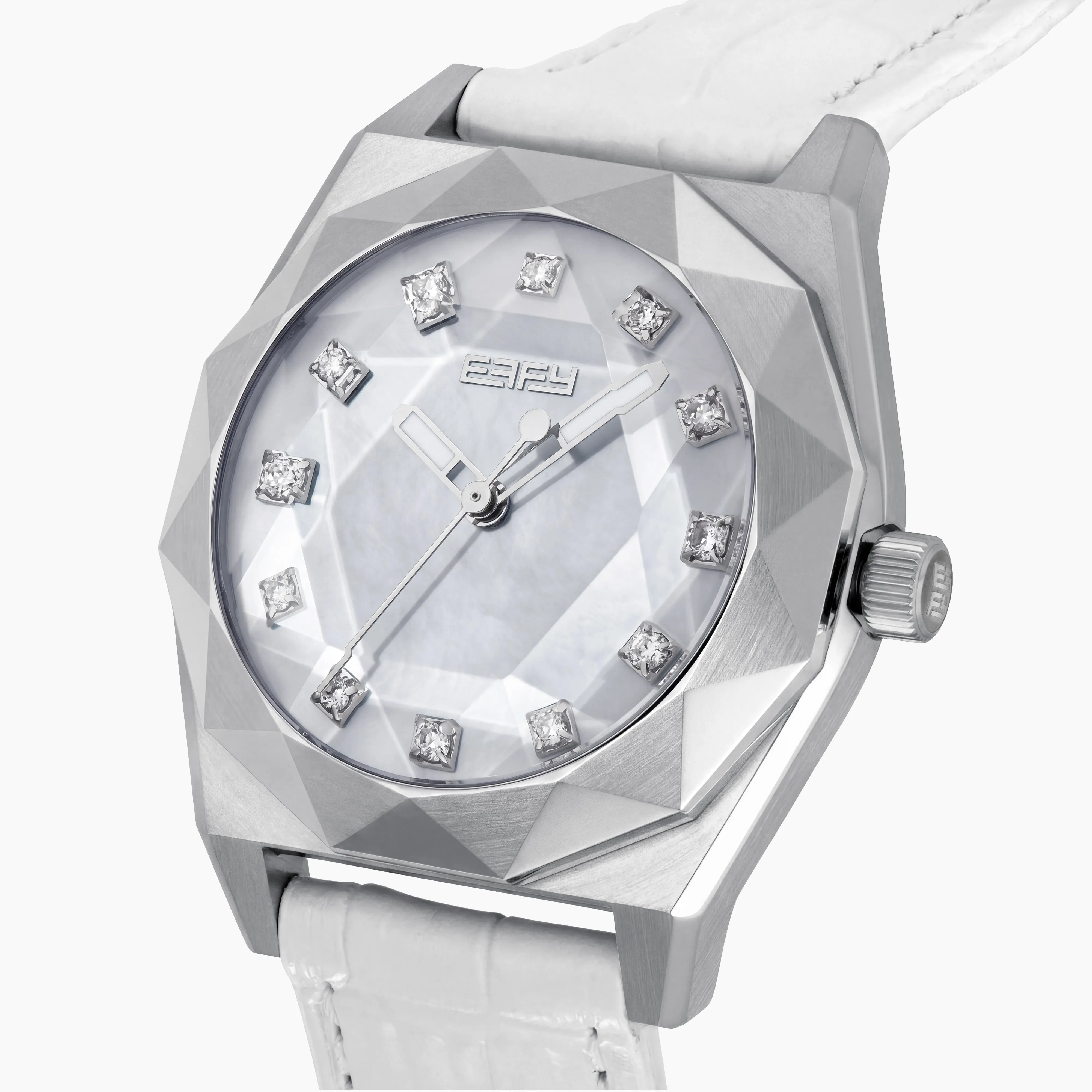 36MM White Dial Swiss Made Titanium Watch with Diamonds sold by Effy product image thumbnail 3