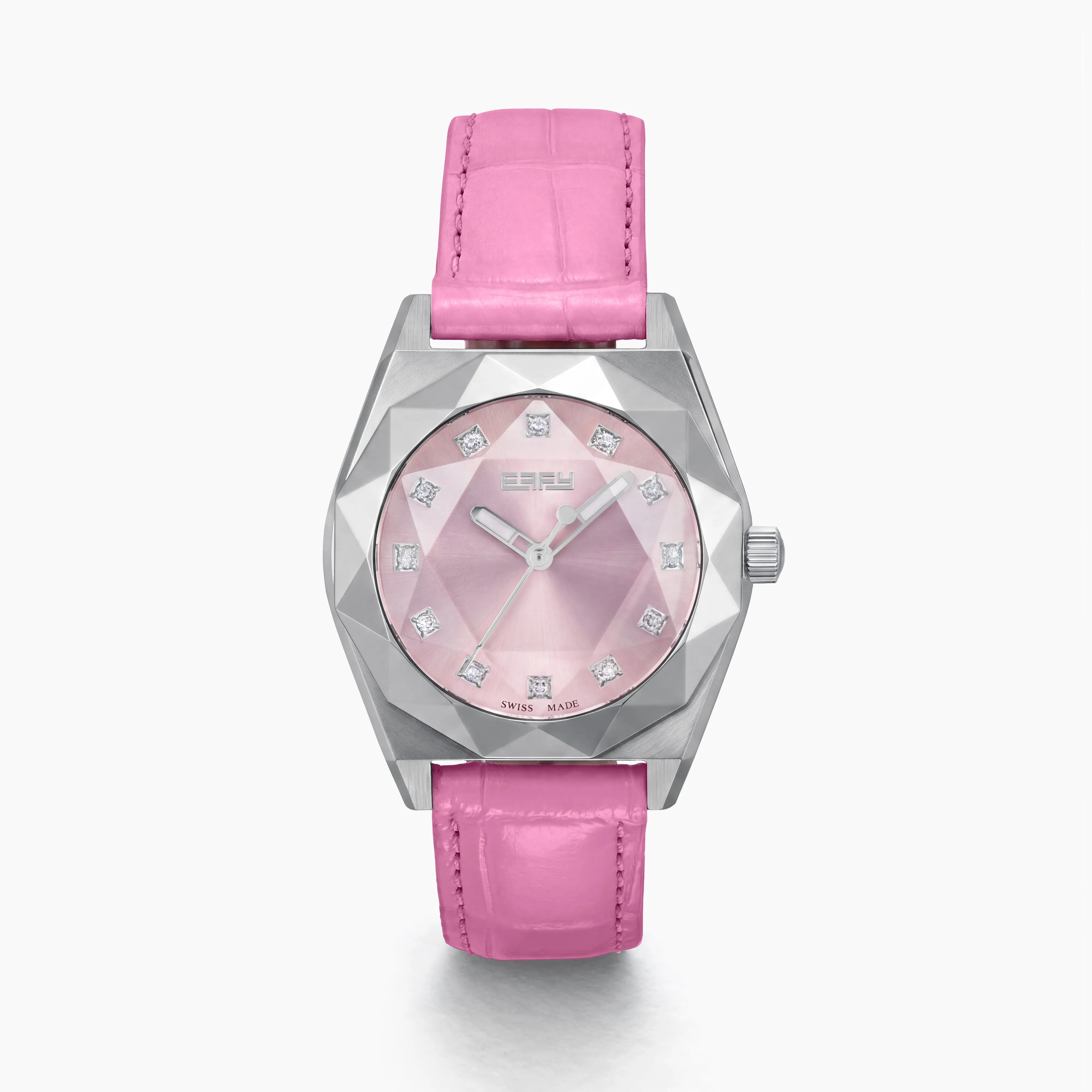36MM Pink Swiss Made Titanium Watch with Diamonds sold by Effy
