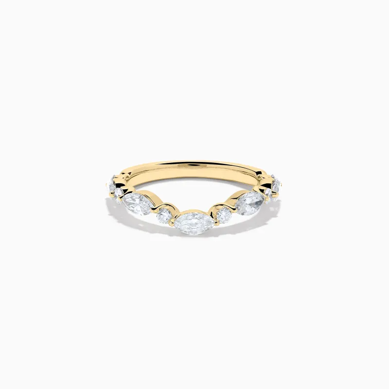 Star Lab Grown Diamond Wedding Band in 18K Yellow Gold made by Effy