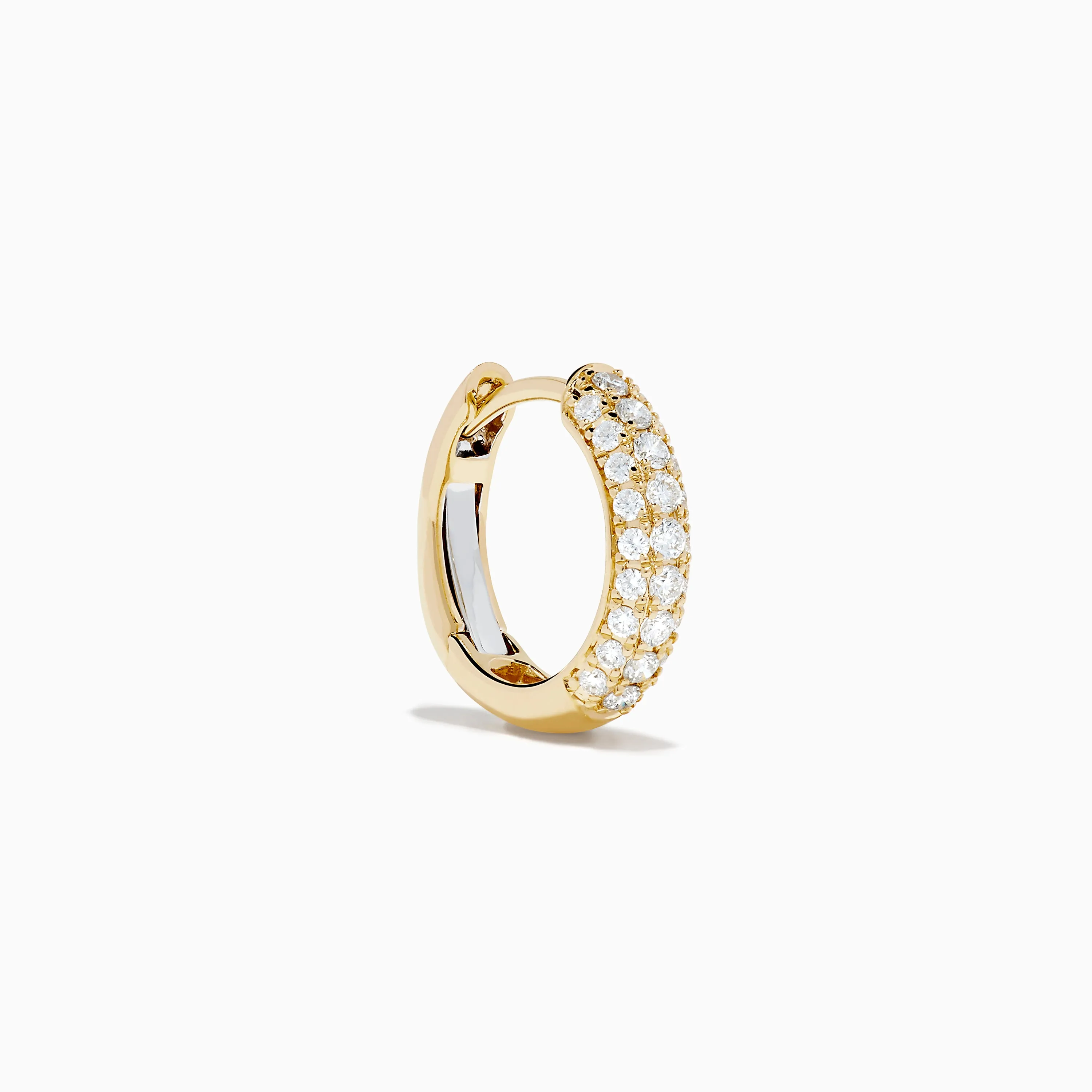 14K Yellow Gold Diamond 3-Row Pavé Huggie Earrings sold by Effy product image thumbnail 3