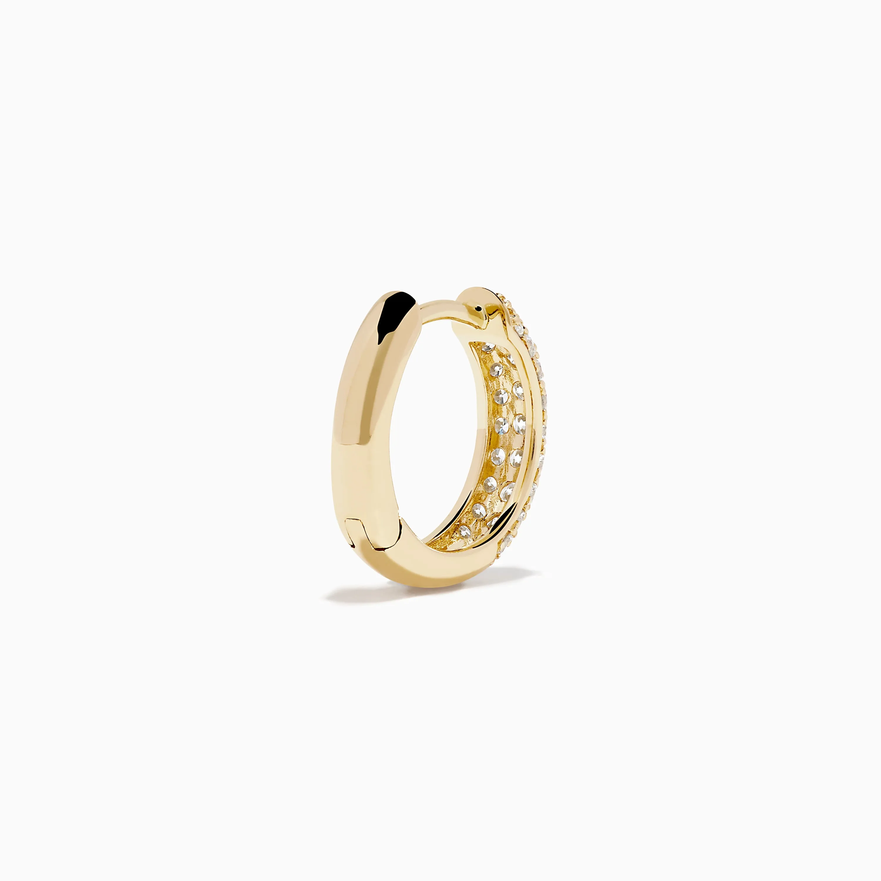 14K Yellow Gold Diamond 3-Row Pavé Huggie Earrings sold by Effy product image thumbnail 4