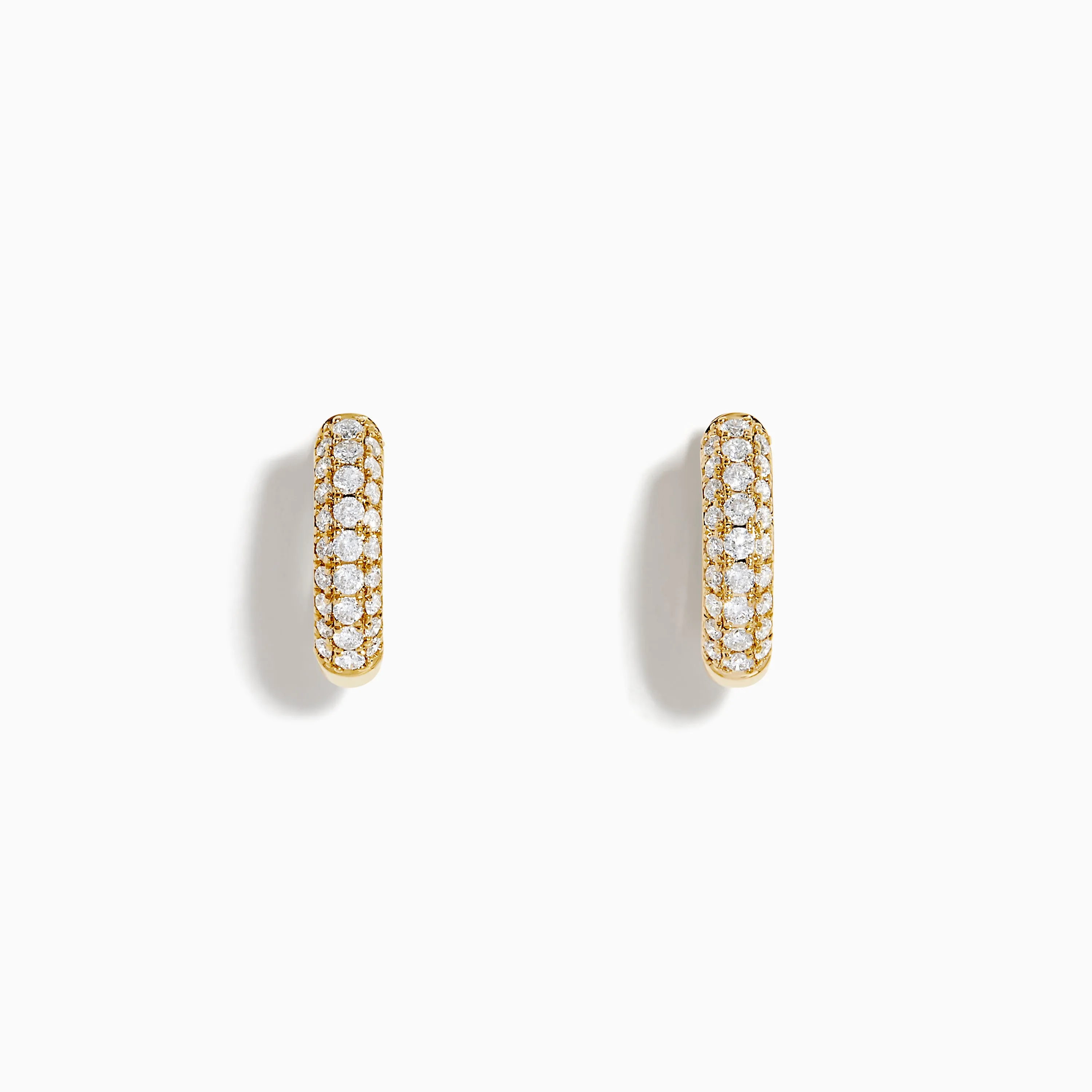14K Yellow Gold Diamond 3-Row Pavé Huggie Earrings sold by Effy