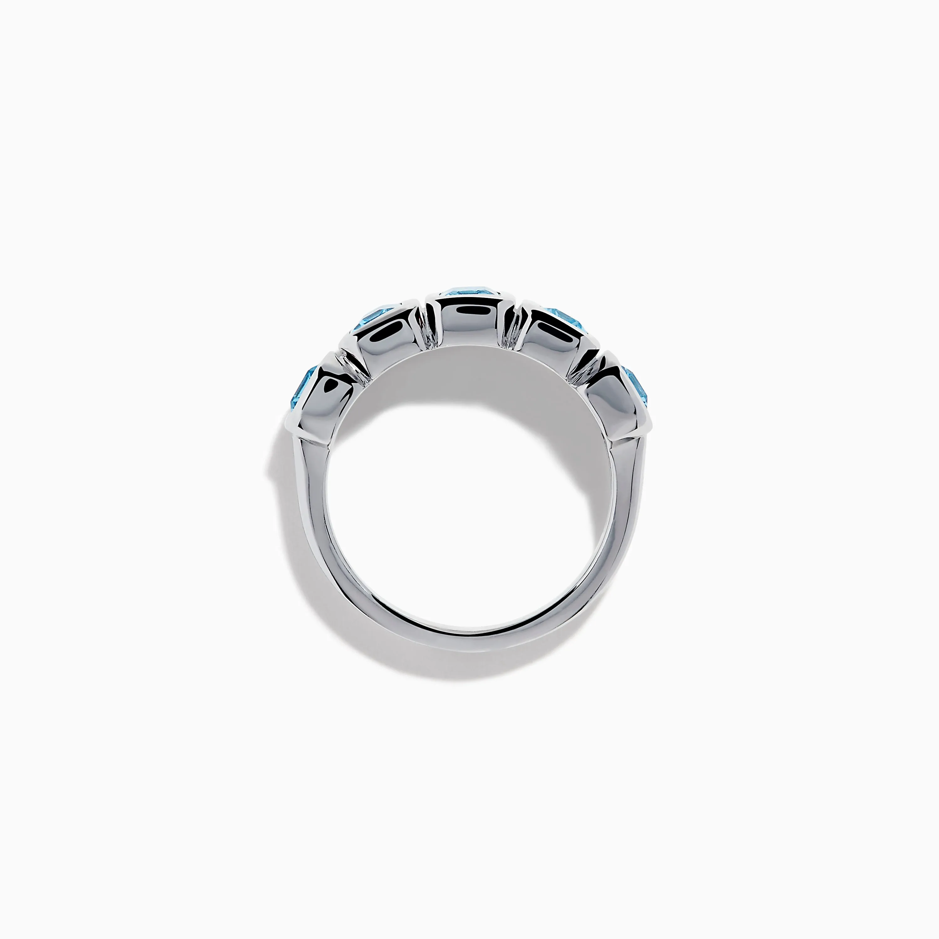 Sterling Silver Blue Topaz Five-Stone Emerald-Cut Bezel-Set Ring sold by Effy product image thumbnail 3