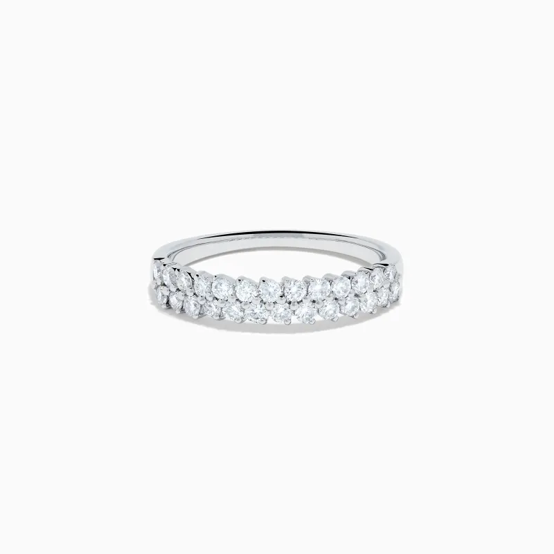 Lab Grown Diamond Double-Row Band in 14K White Gold made by Effy