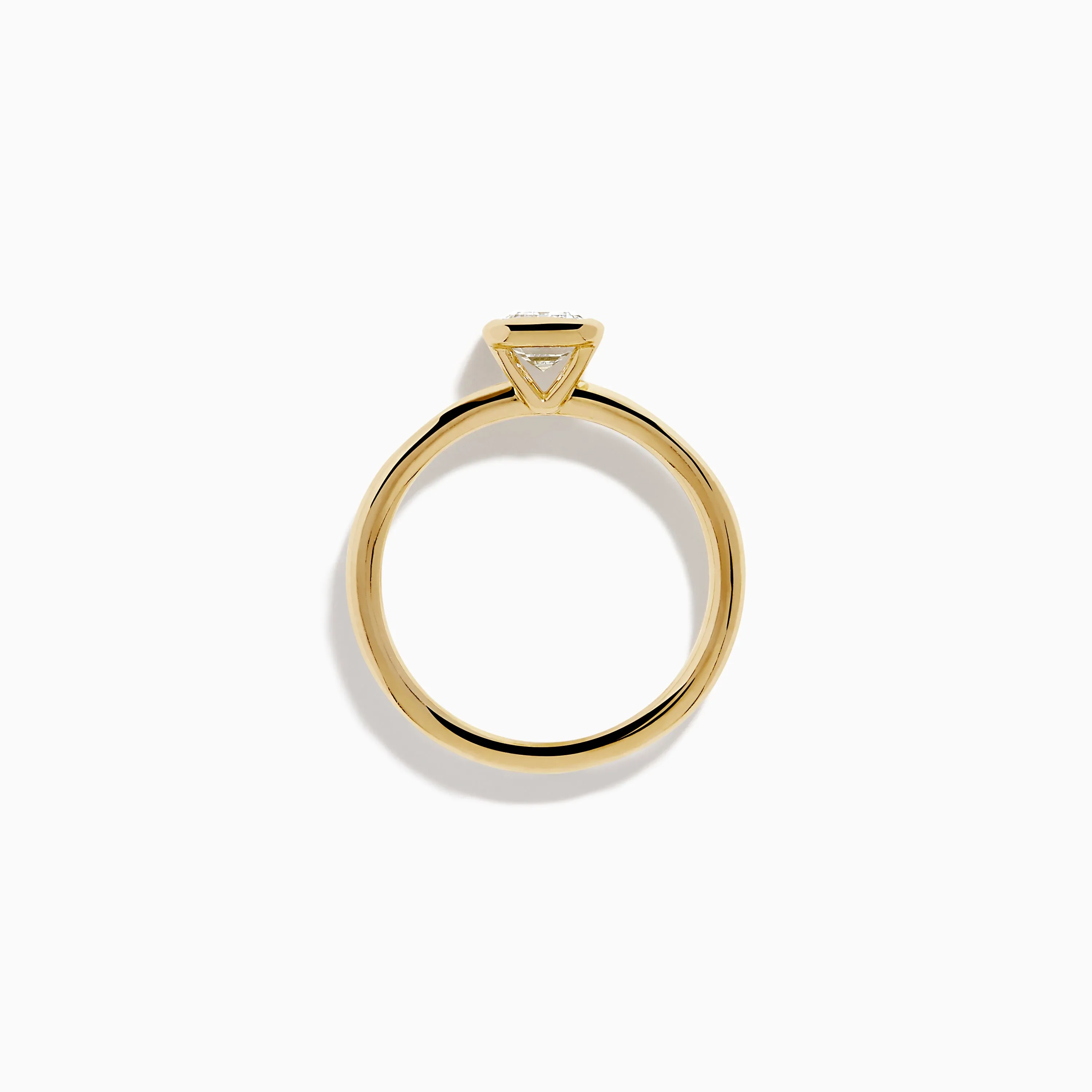 Lab Grown Diamond Emerald-Cut Bezel-Set Solitaire Ring in 14K Yellow Gold sold by Effy product image thumbnail 3
