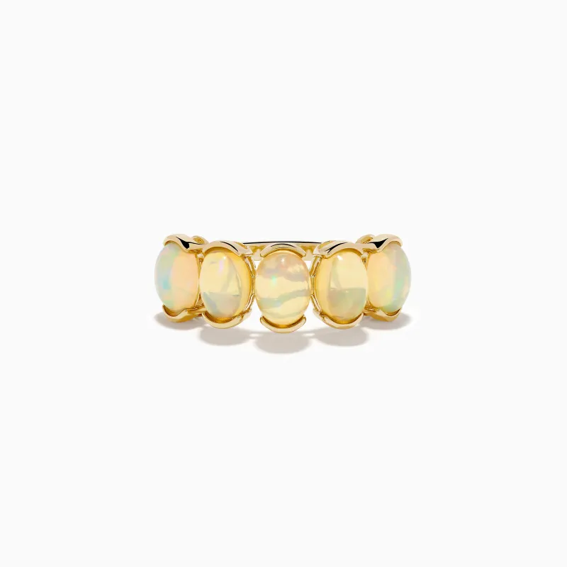 14K Yellow Gold Opal Five-Stone Ring made by Effy