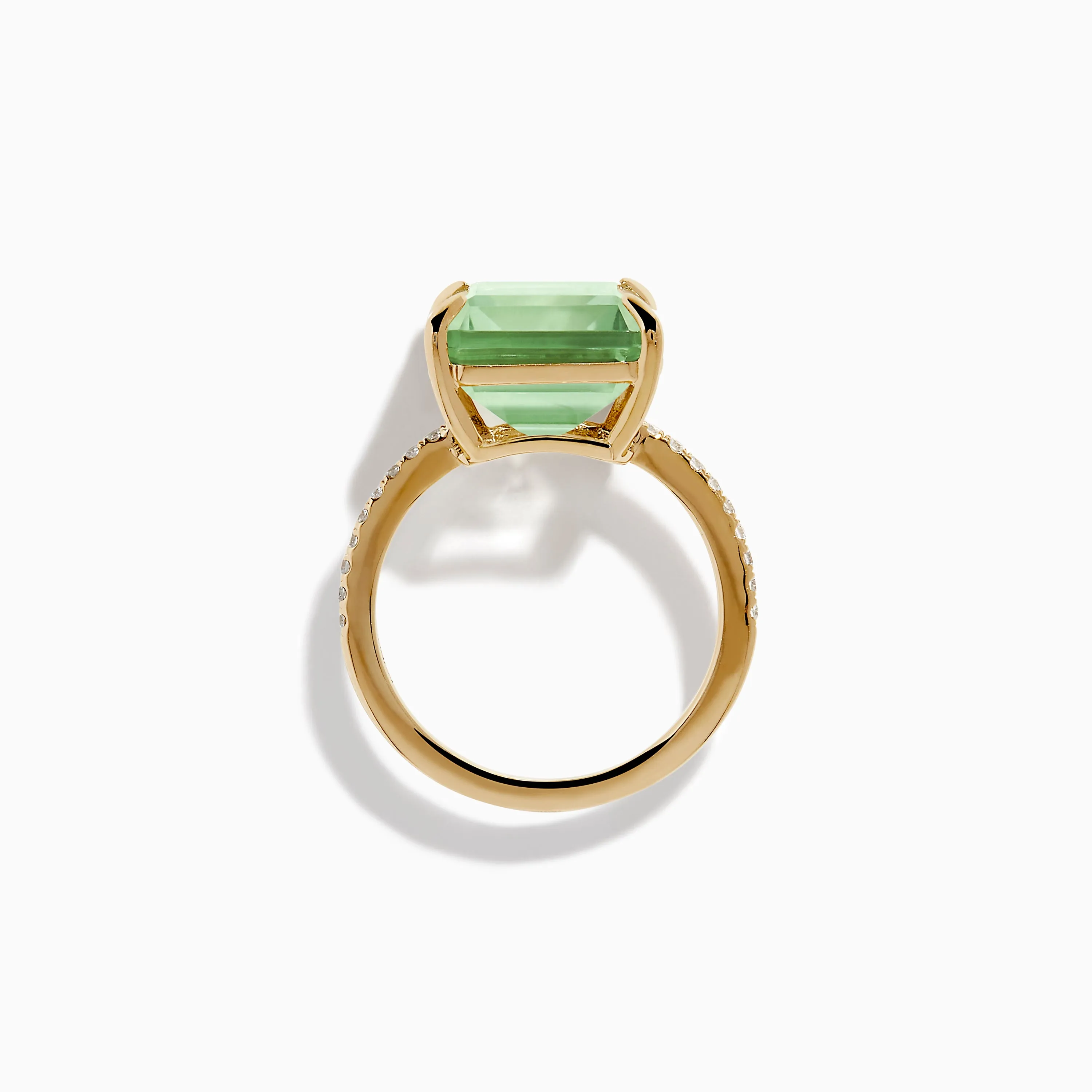 14K Yellow Gold Green Amethyst and Diamond Cocktail Ring sold by Effy product image thumbnail 3