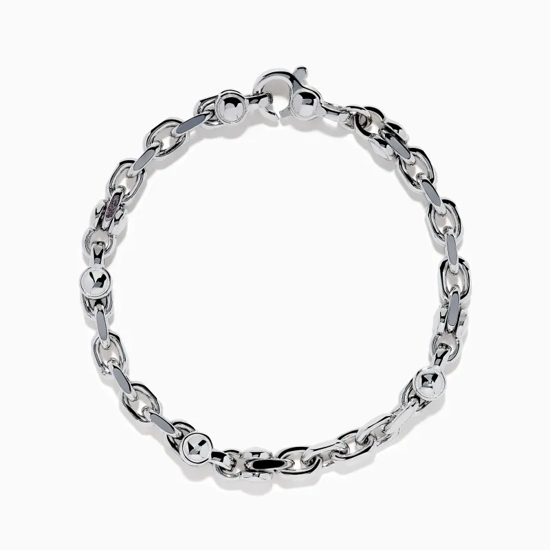 Men's Sterling Silver Alternating Mariner Link Bracelet made by Effy