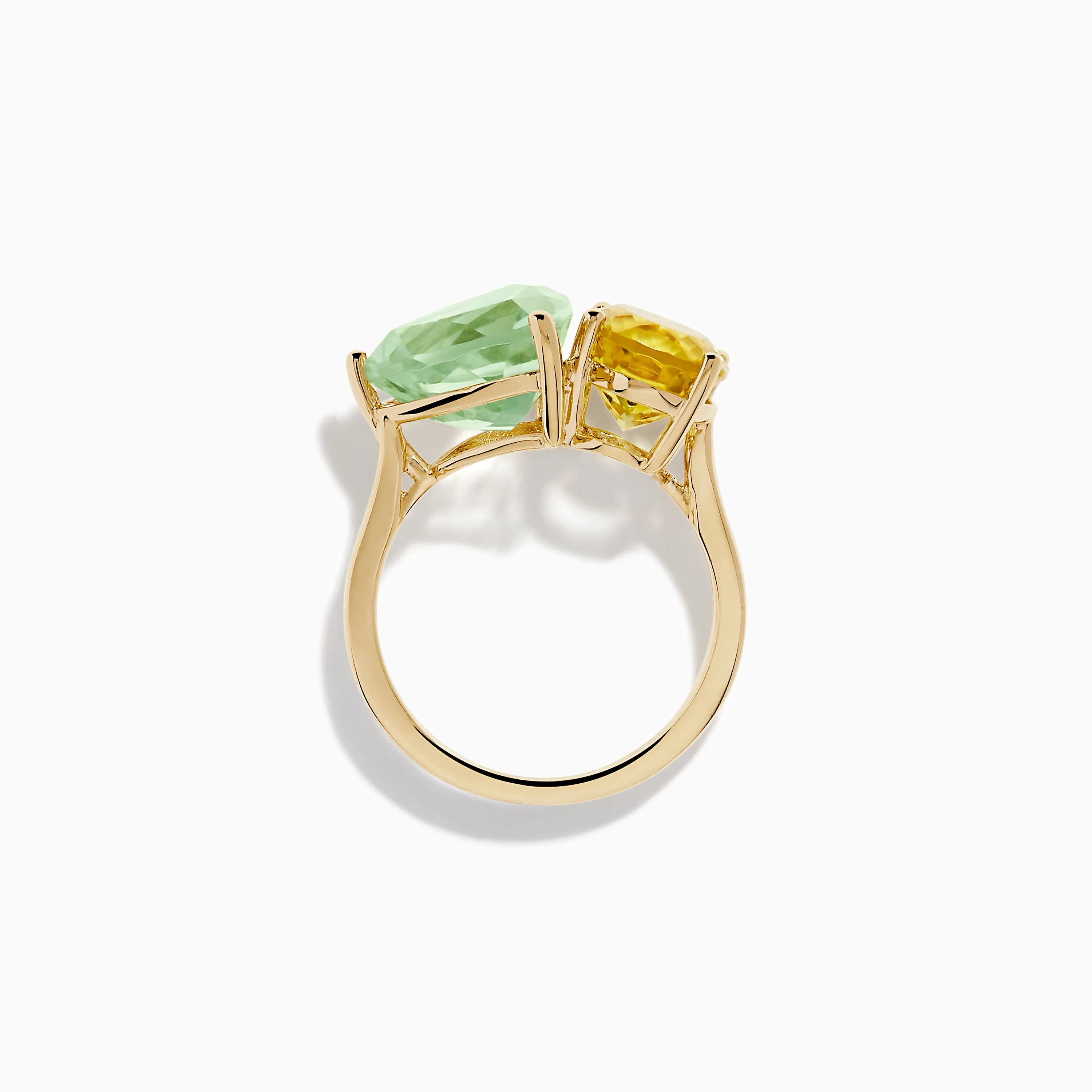 14K Yellow Gold Green Amethyst and Lemon Quartz Toi Et Moi Ring sold by Effy product image thumbnail 3