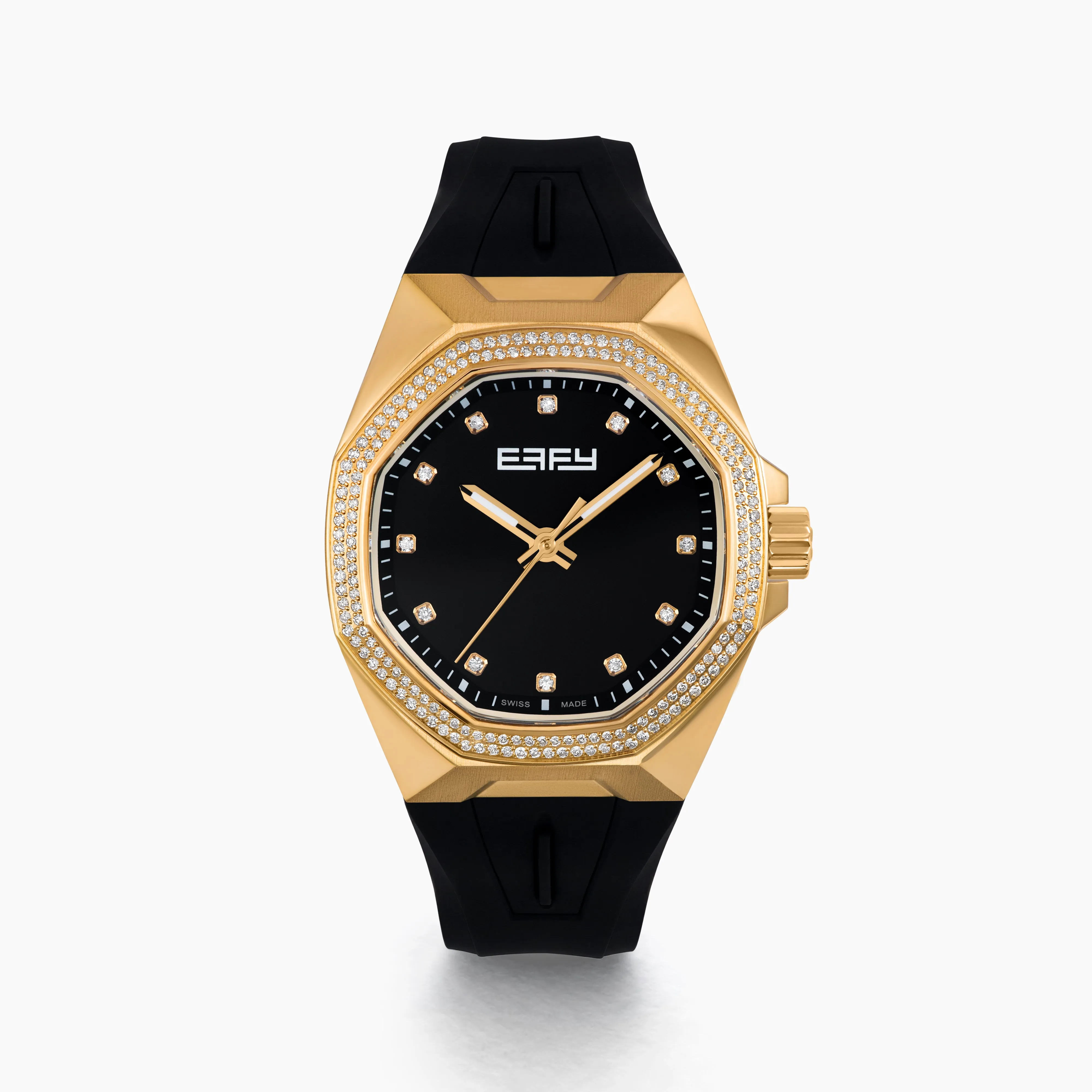 38MM Swiss Made 18K Yellow Gold Automatic Watch with Diamonds sold by Effy