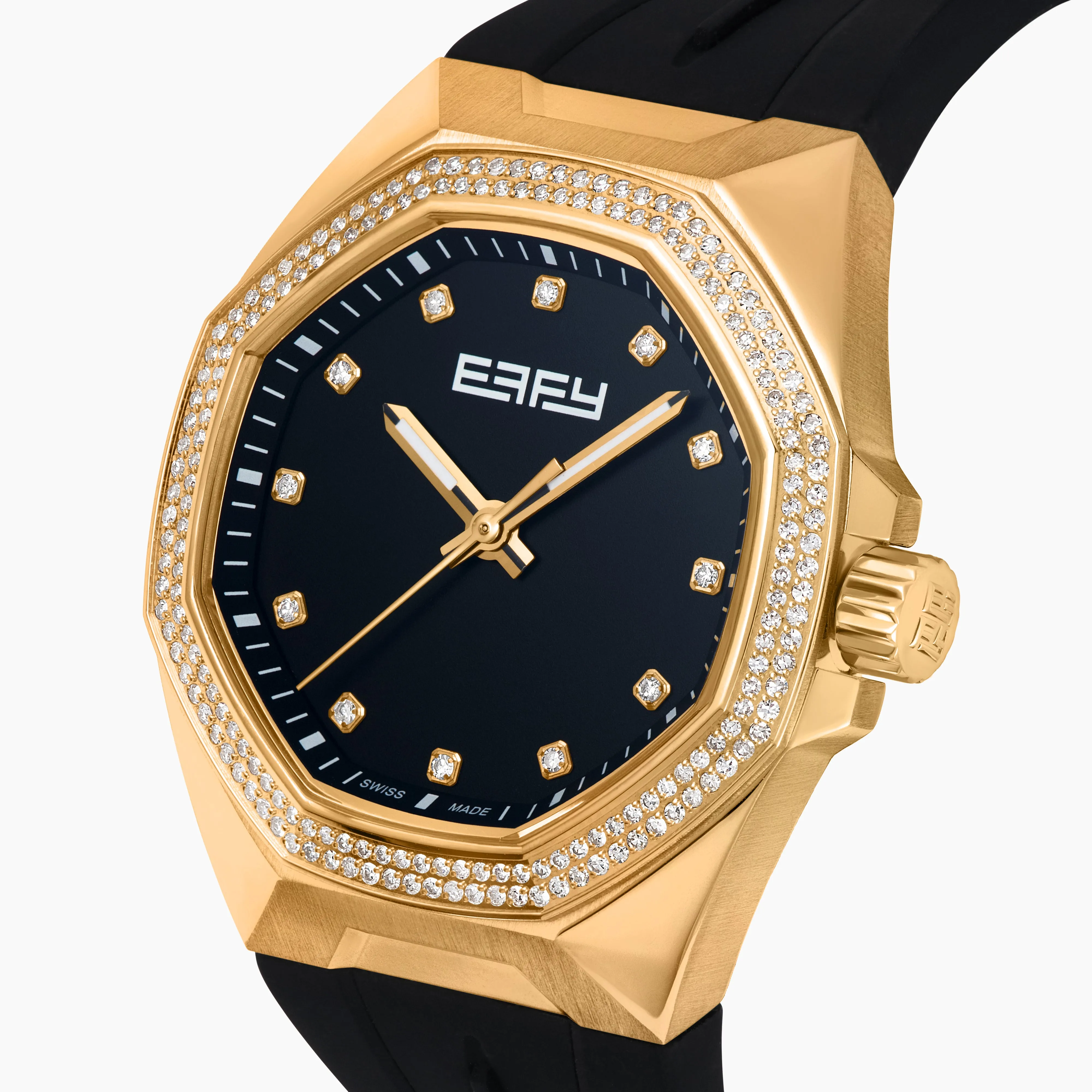 38MM Swiss Made 18K Yellow Gold Automatic Watch with Diamonds sold by Effy product image thumbnail 3