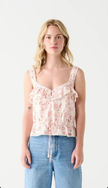 Ruffle Trim Tank sold by Eighty Eight