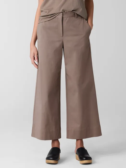 Stretch Cotton Twill Wide-Leg Trouser Pant sold by Eileen Fisher product image thumbnail 2