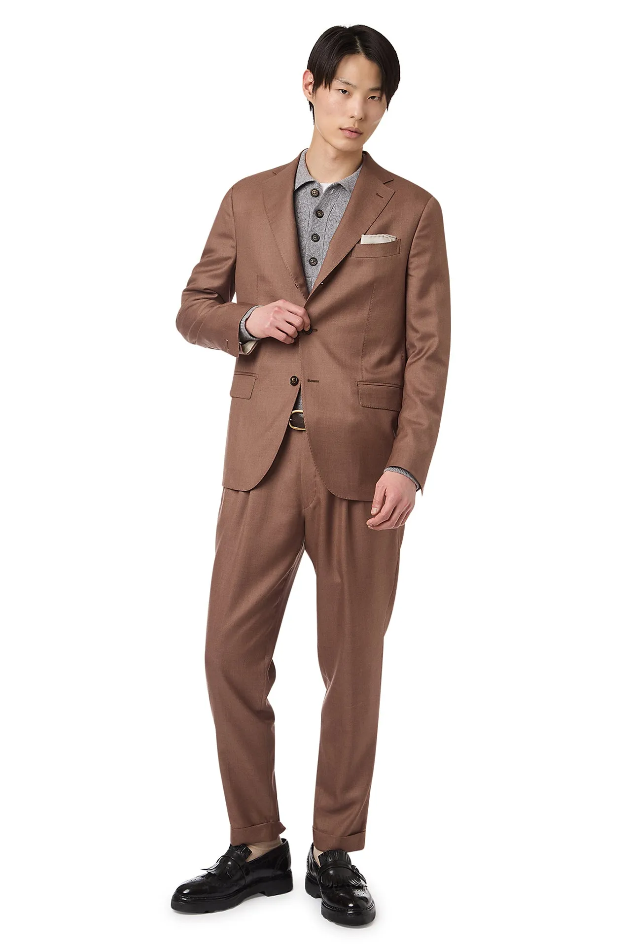 SINGLE-BREASTED CASHMERE AND SILK SUIT sold by Eleventy product image thumbnail 3