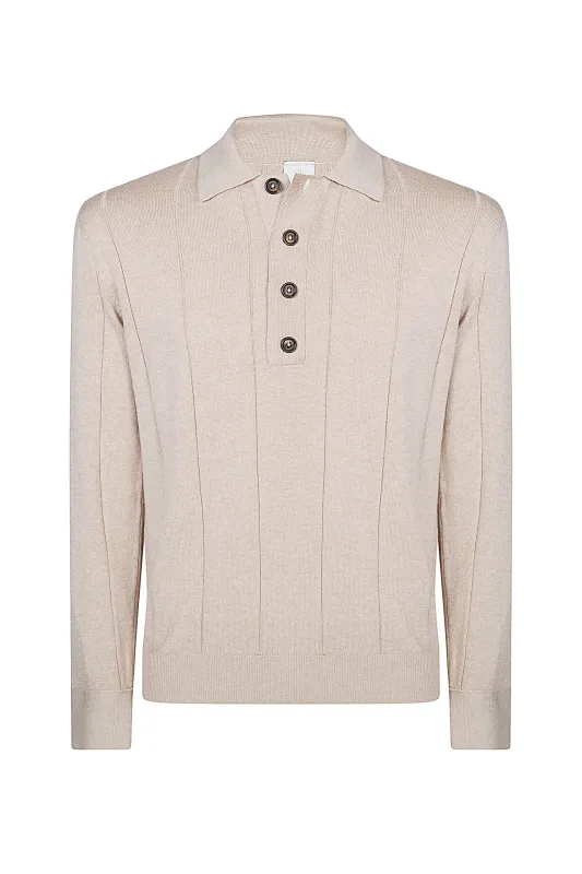 COTTON CASHMERE KNITTED POLO sold by Eleventy