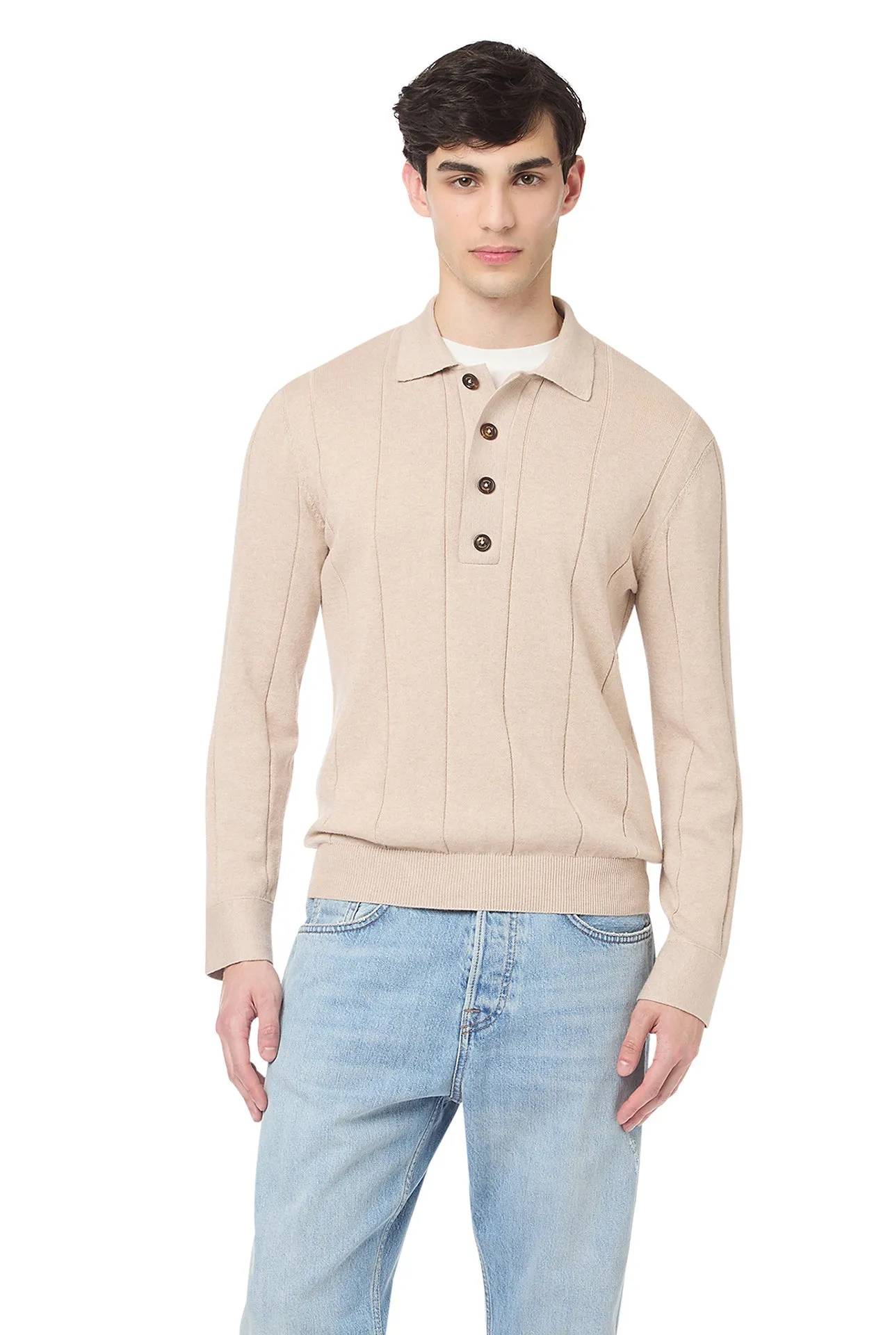 COTTON CASHMERE KNITTED POLO sold by Eleventy product image thumbnail 2